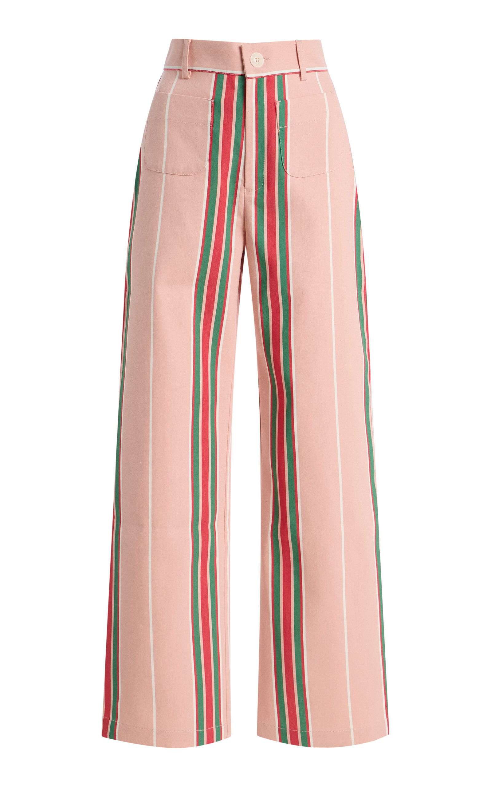 La Veste Exclusive La Isla Pippi Cotton Straight-leg Pants In Pink