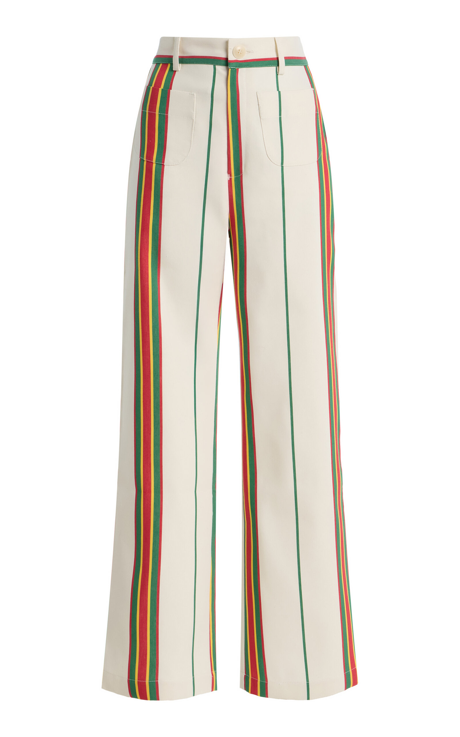 La Veste Exclusive La Isla Pippi Cotton Straight-leg Pants In White