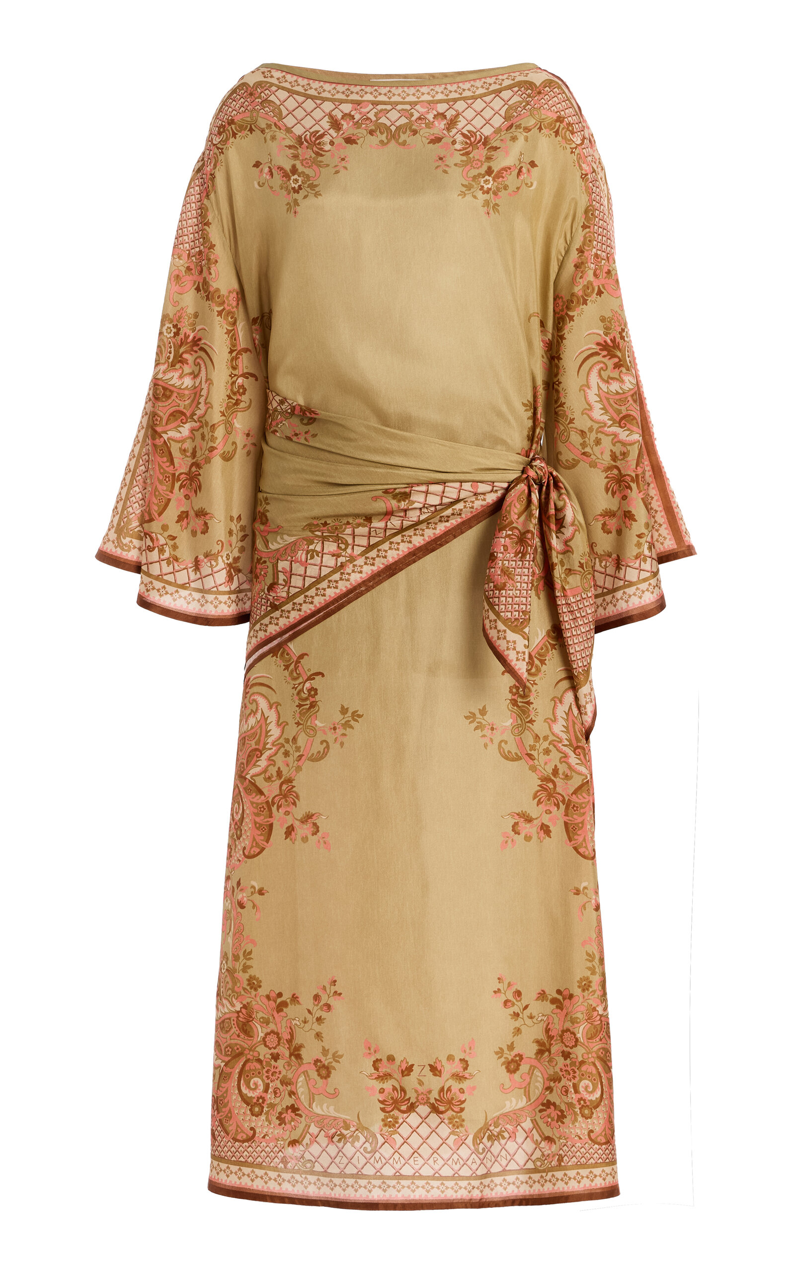 Zimmermann Aster Scarf-Detailed Silk Midi Dress