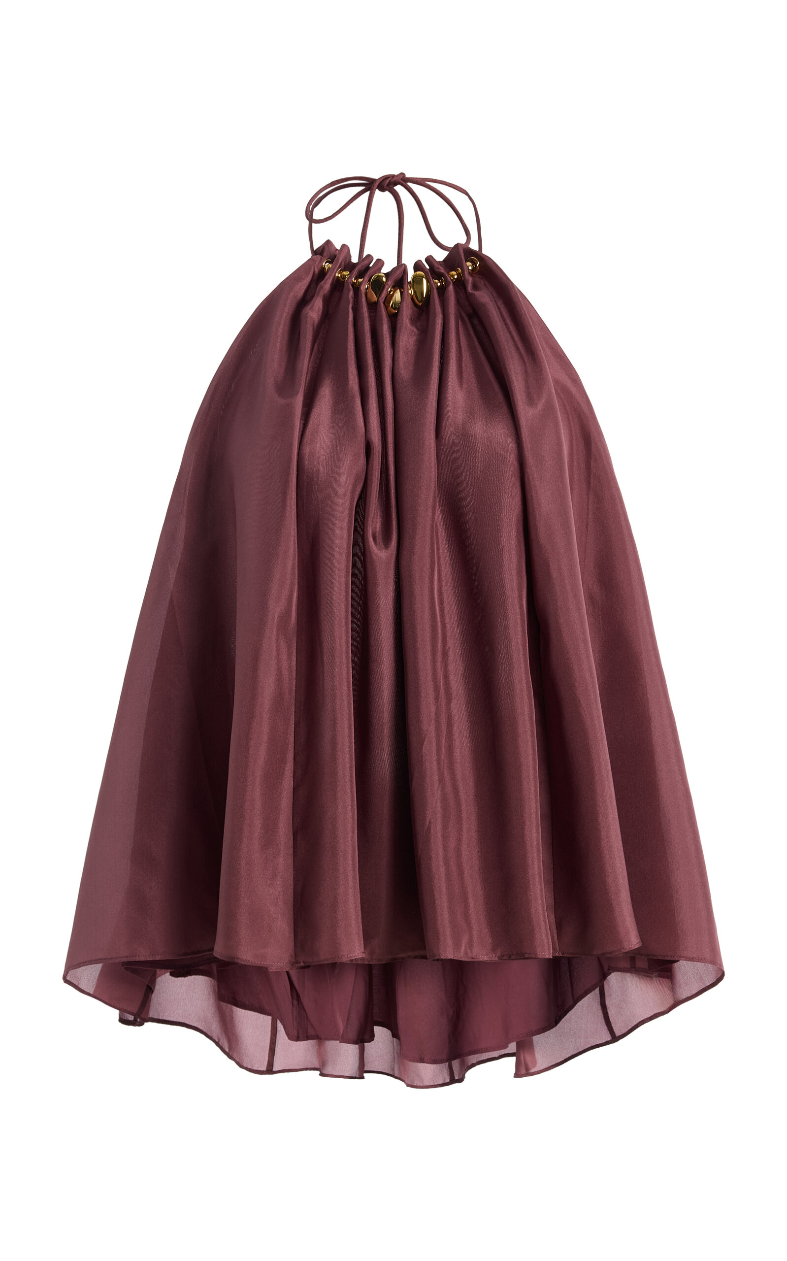 Zimmermann Aster Gathered Beaded Silk Camisole Top In Purple