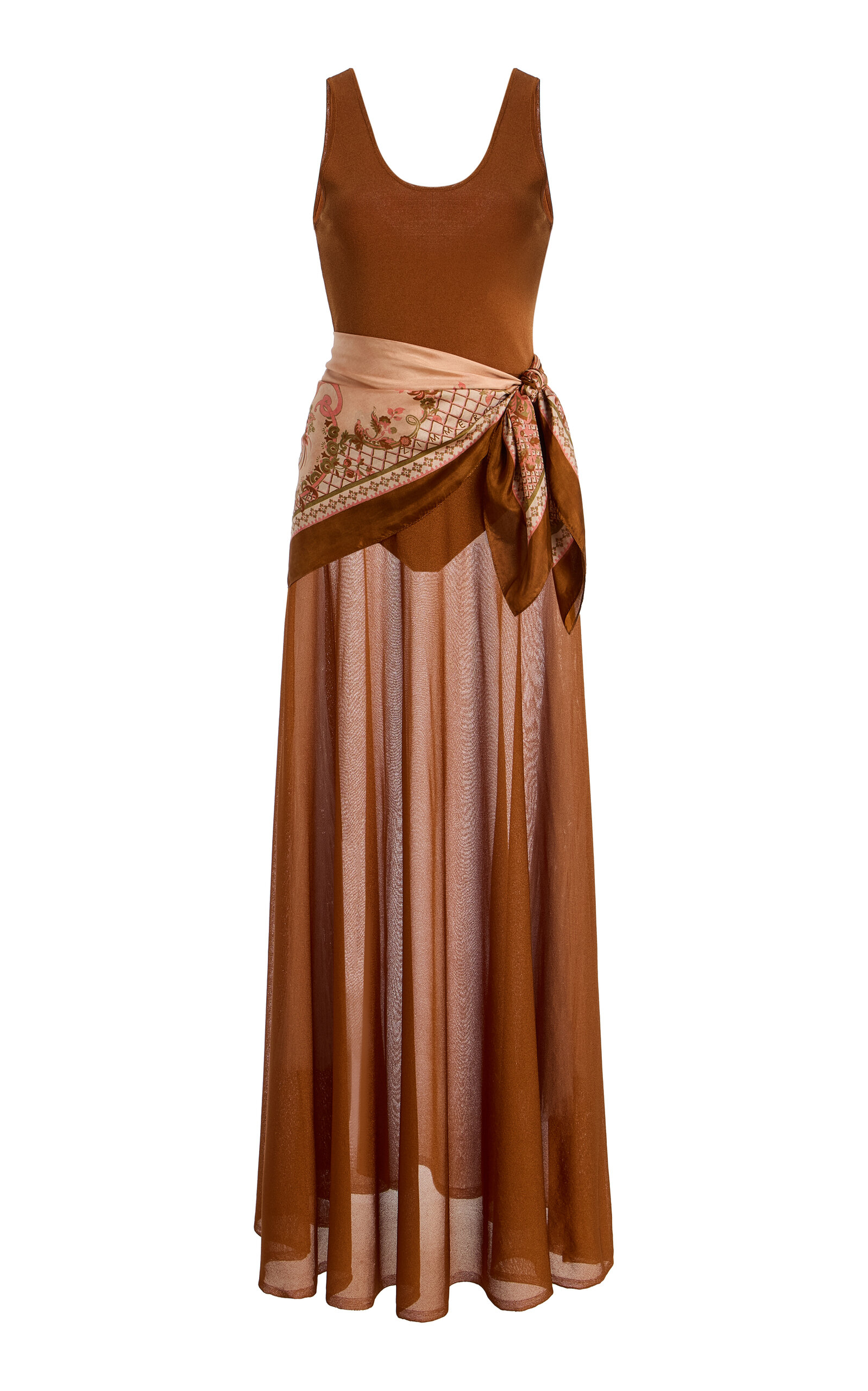 Zimmermann Aster Scarf-Detailed Knit Maxi Dress