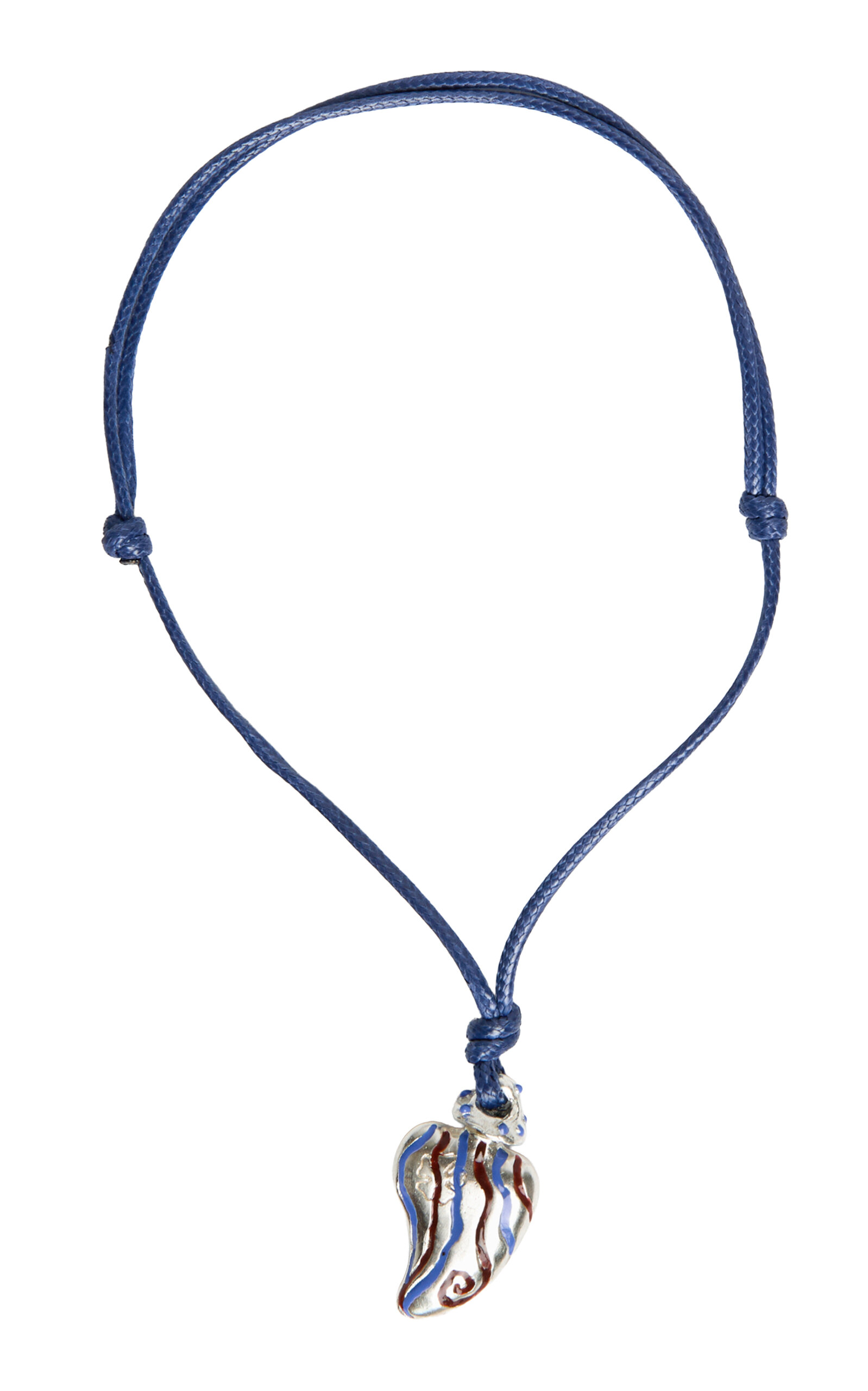 Sara Y Flora Blue Midi Perfumero Necklace In Silver