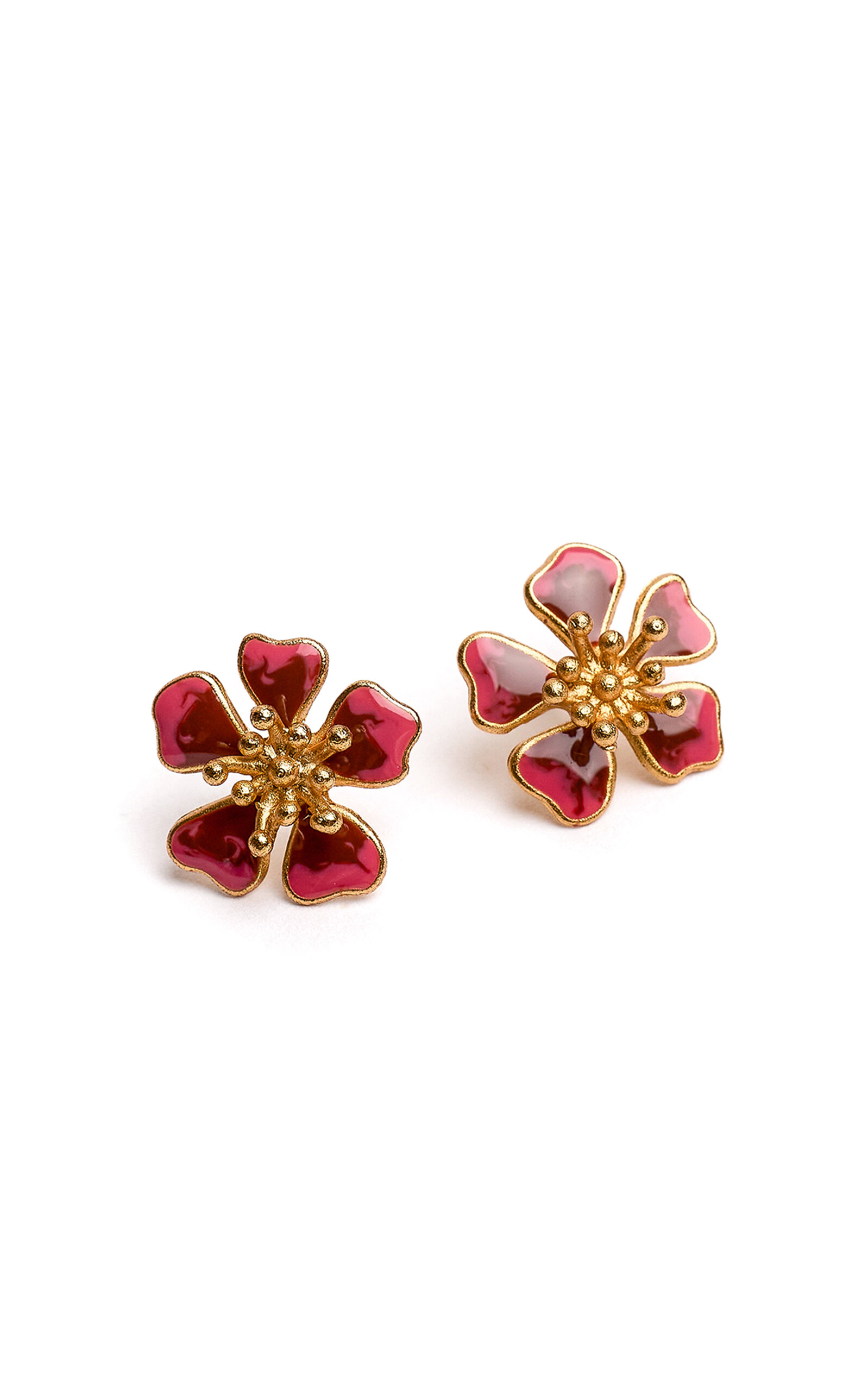Sara Y Flora Terracotta Aurora Mini Studs In Gold