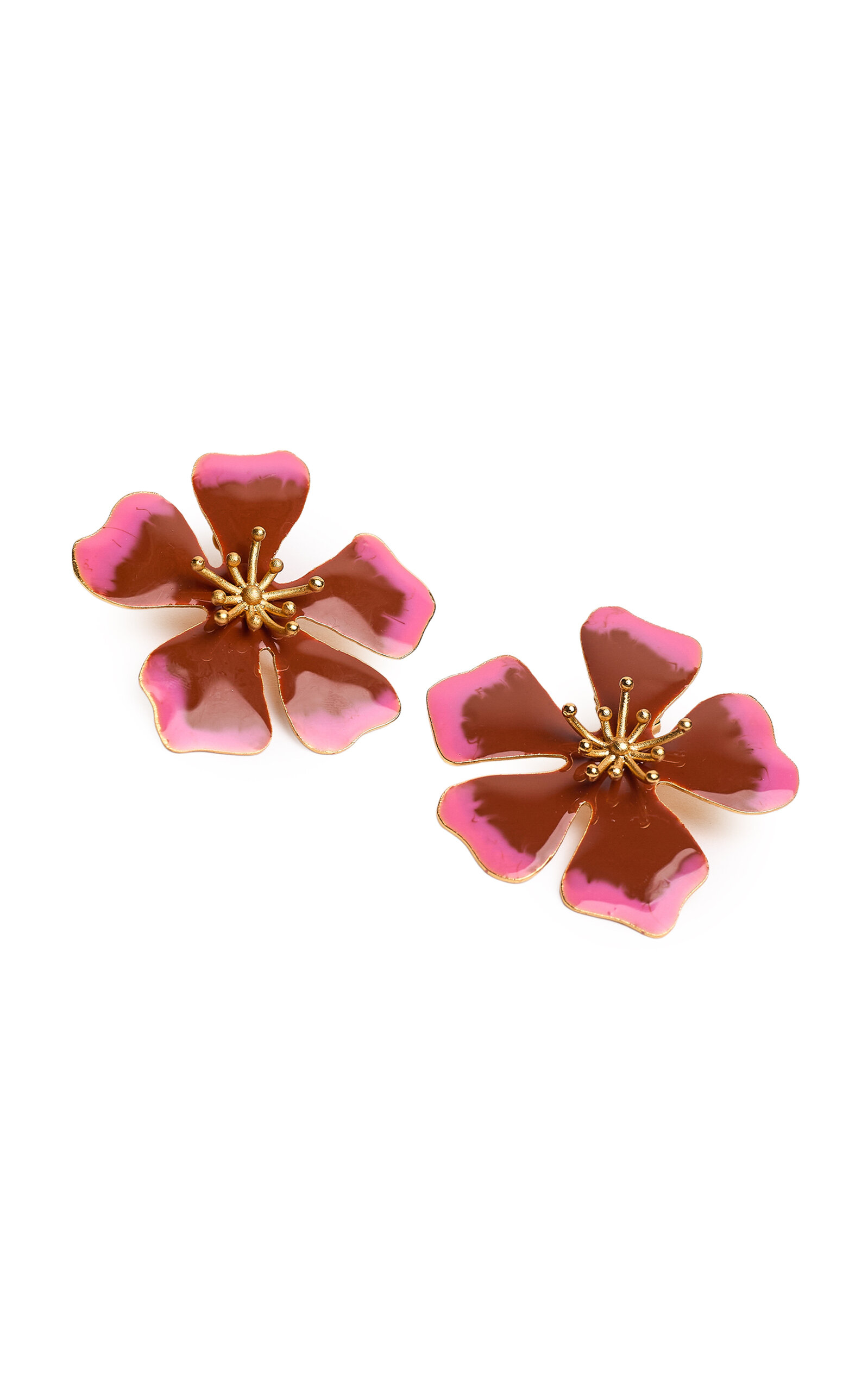 Sara Y Flora Terracotta Aurora Maxi Studs In Gold