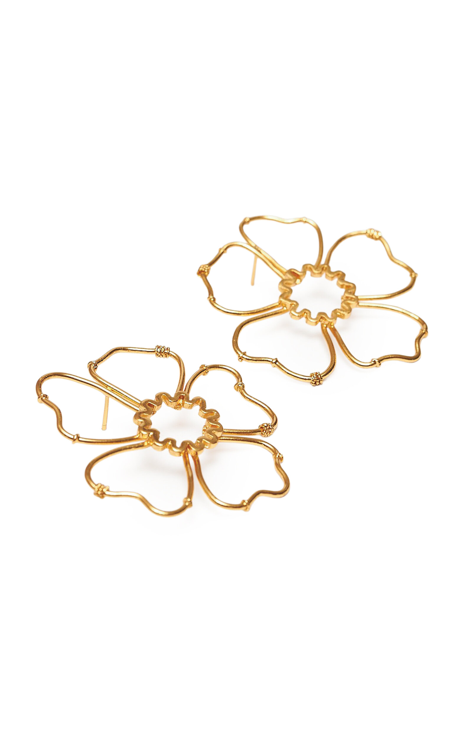 Sara Y Flora Maxi Aurora Contour Earrings In Gold