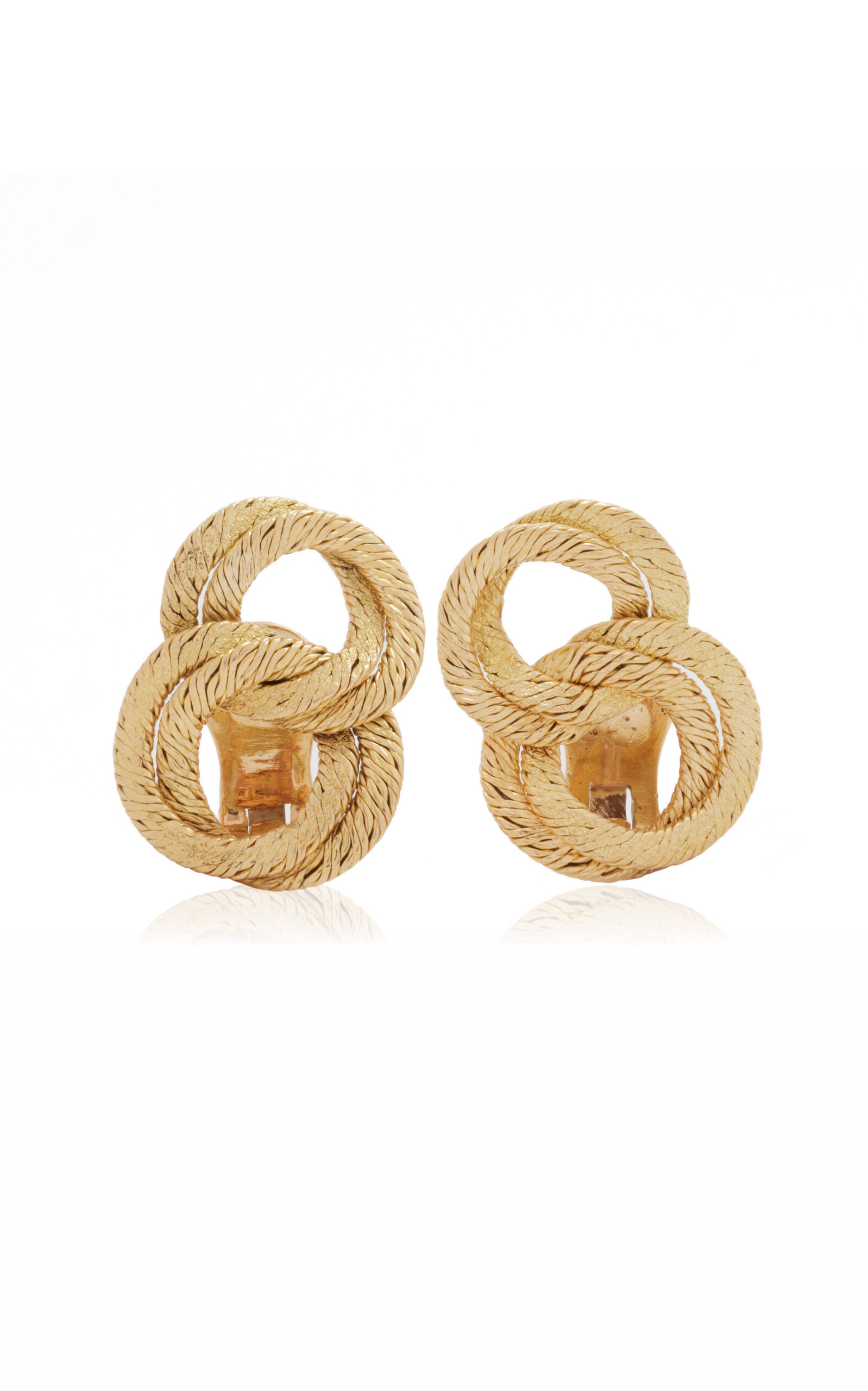 Stephanie Windsor 18k Yellow Gold Vintage Lenfant Woven Gold Circles Earrings