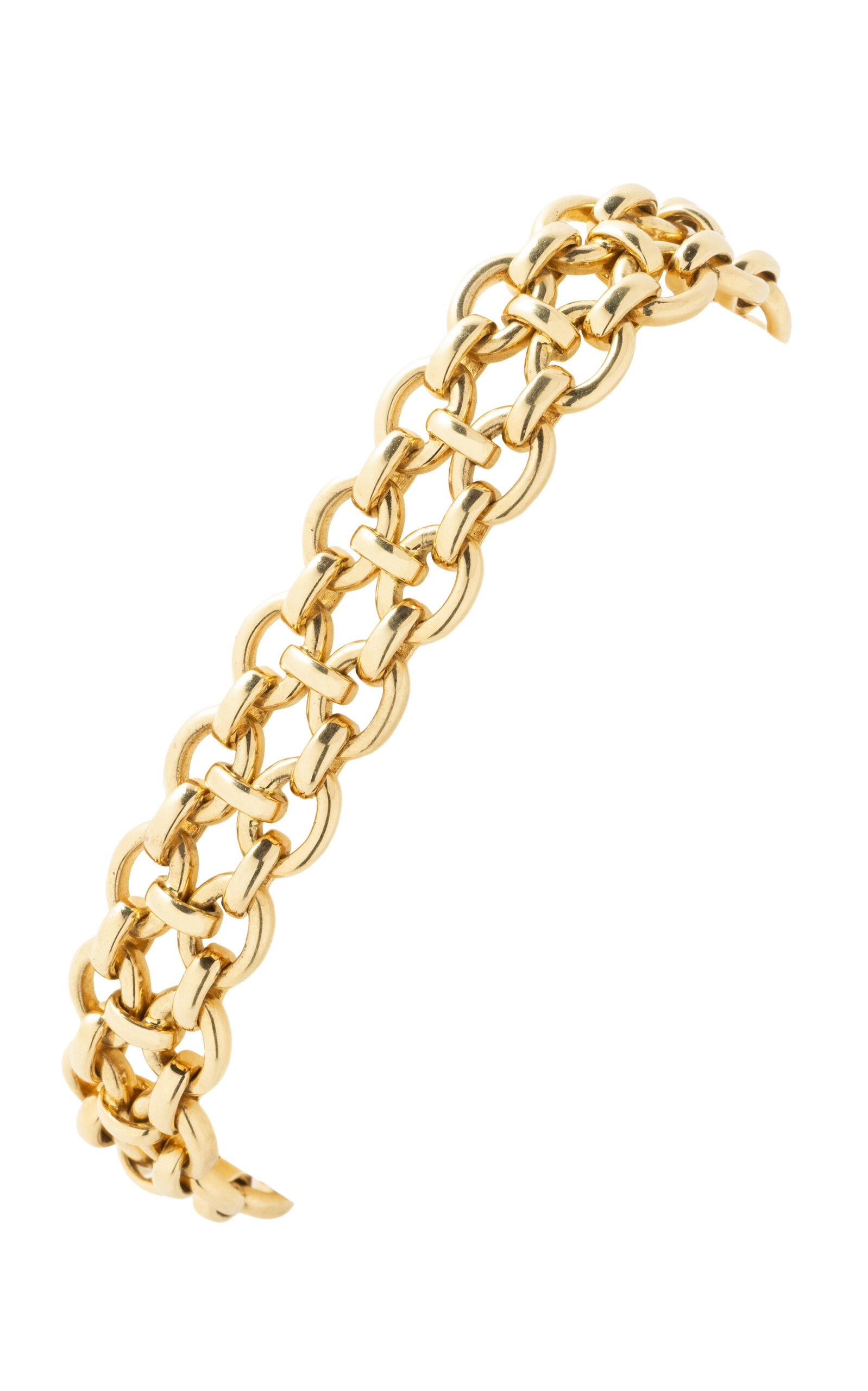 Stephanie Windsor 18k Yellow Gold Vintage Cartier Link Chain Bracelet In Pink