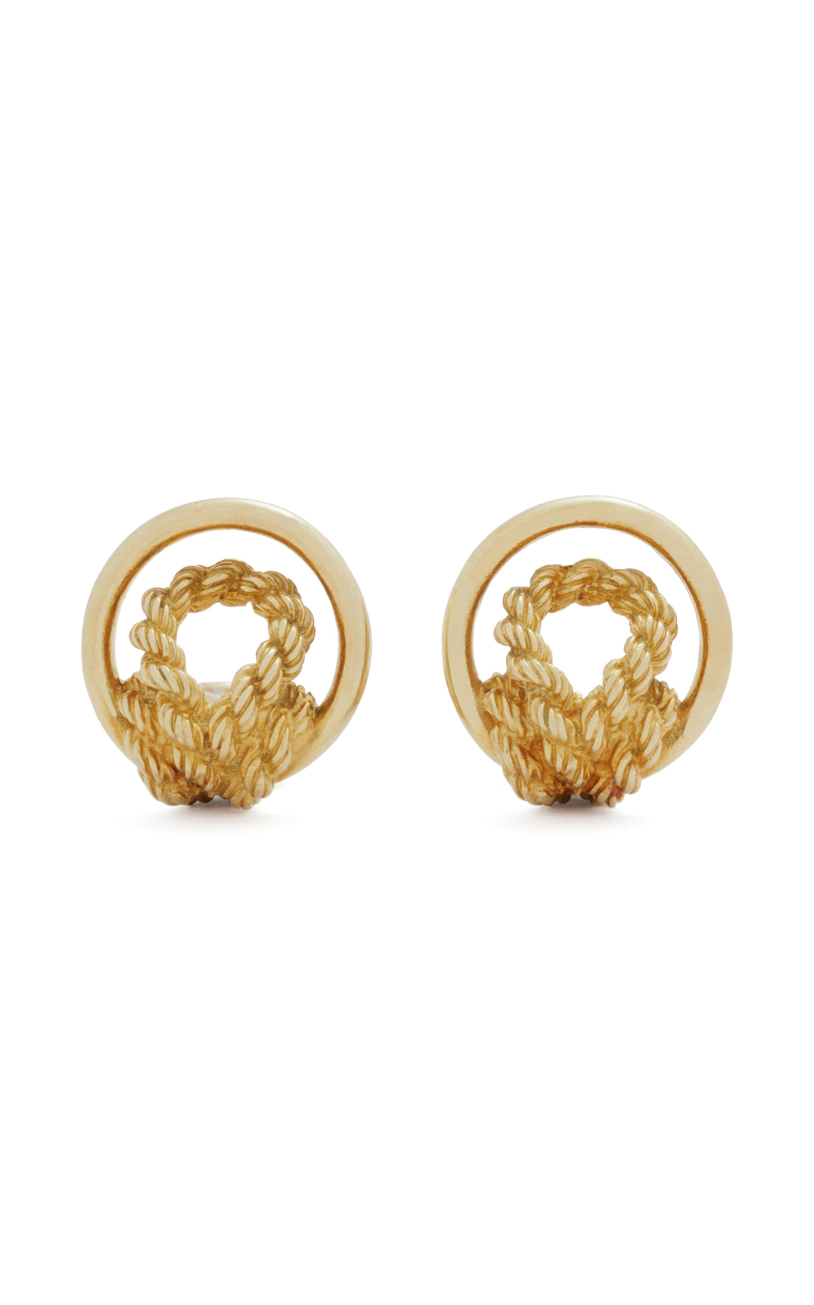 Stephanie Windsor 18k Yellow Gold Vintage Hermès Rope Earrings