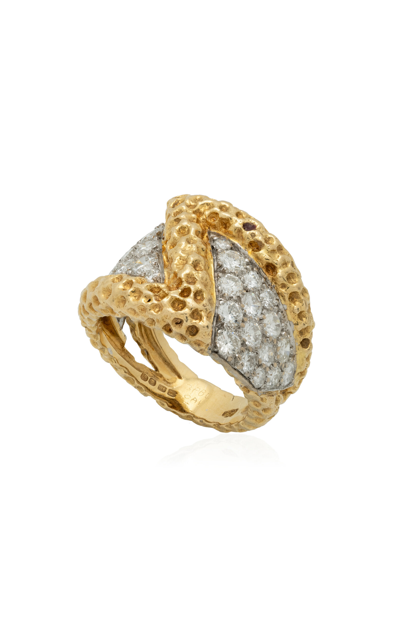 Stephanie Windsor 18k Yellow Gold And Diamonds Vintage Kutchinsky Gold And Pave Diamond Ring