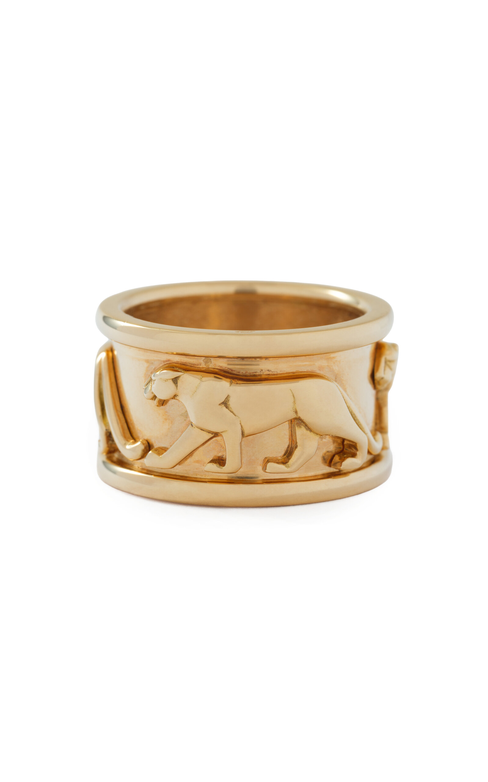 Stephanie Windsor 18k Yellow Gold Vintage Cartier Panthere Wide Band Ring