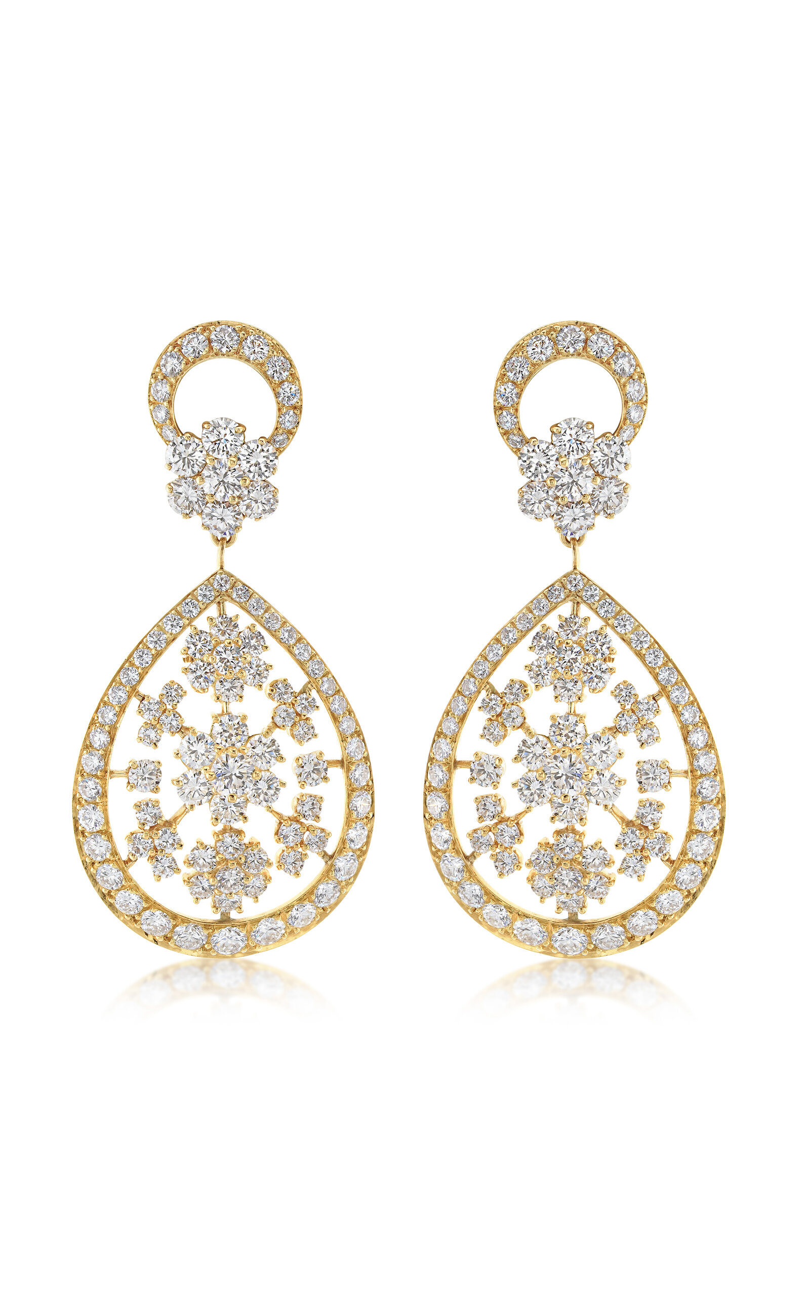 Lauren Deyoung Jewelry Van Cleef & Arpels 18kt Yellow Gold And Diamond "genre Valenciennes" Earrings