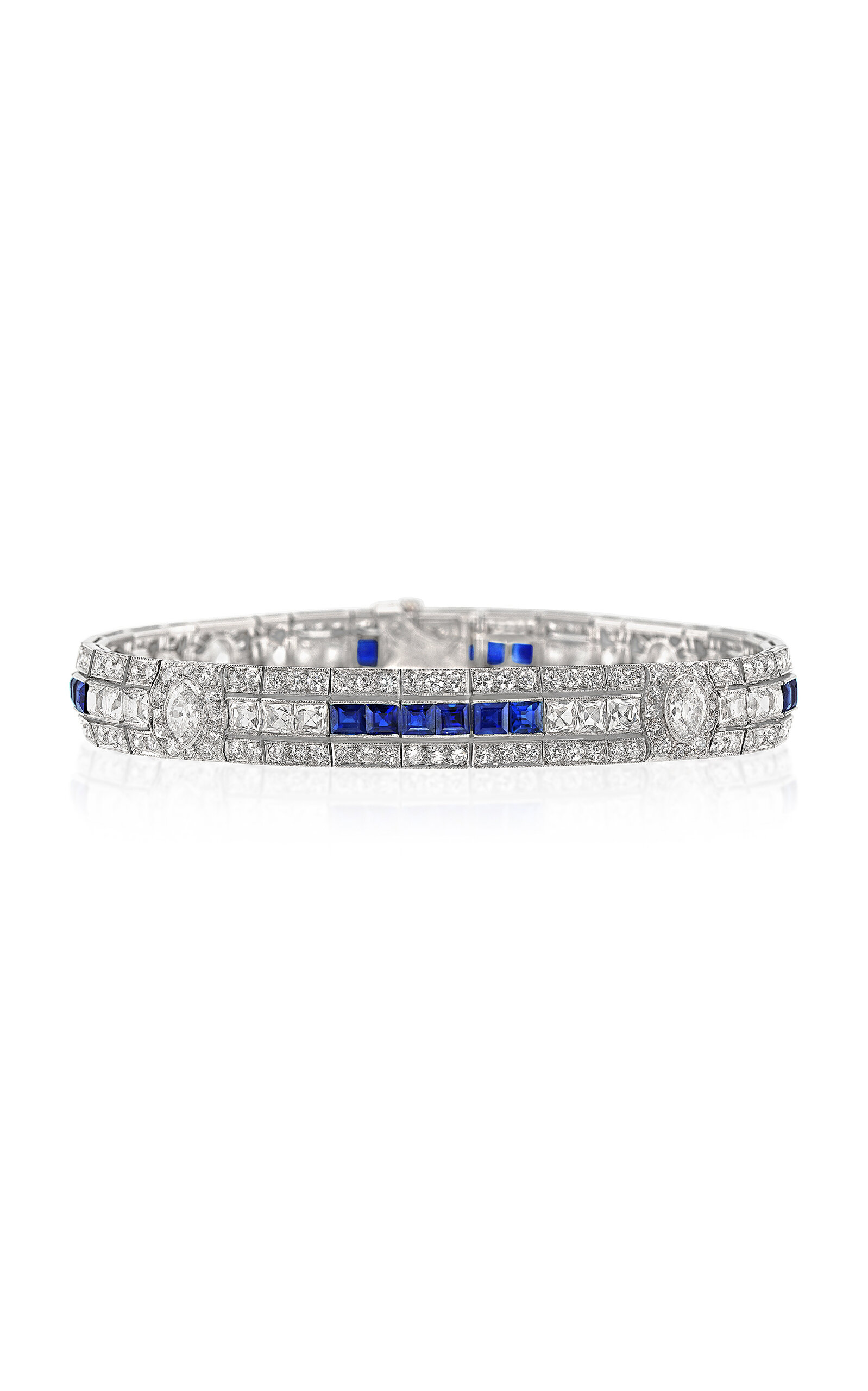 Lauren Deyoung Jewelry Tiffany & Co. Platinum; Sapphire; And Diamond Bracelet In Blue