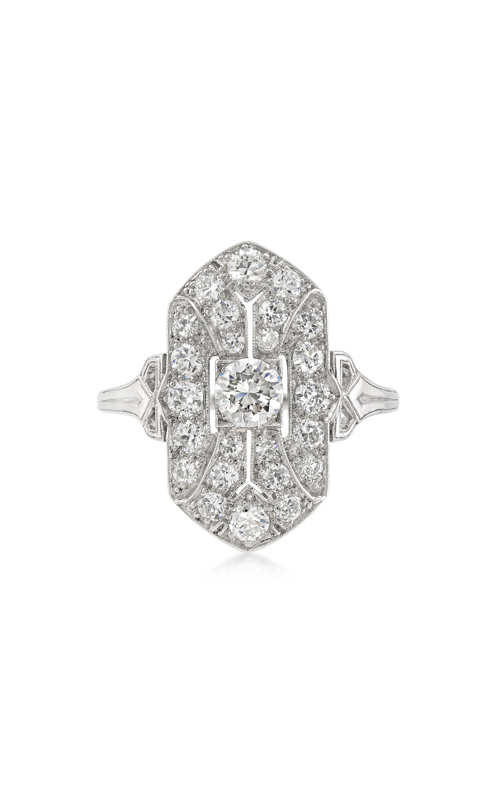 Lauren Deyoung Jewelry Tiffany & Co. Art Deco Platinum And Diamond Ring In Silver