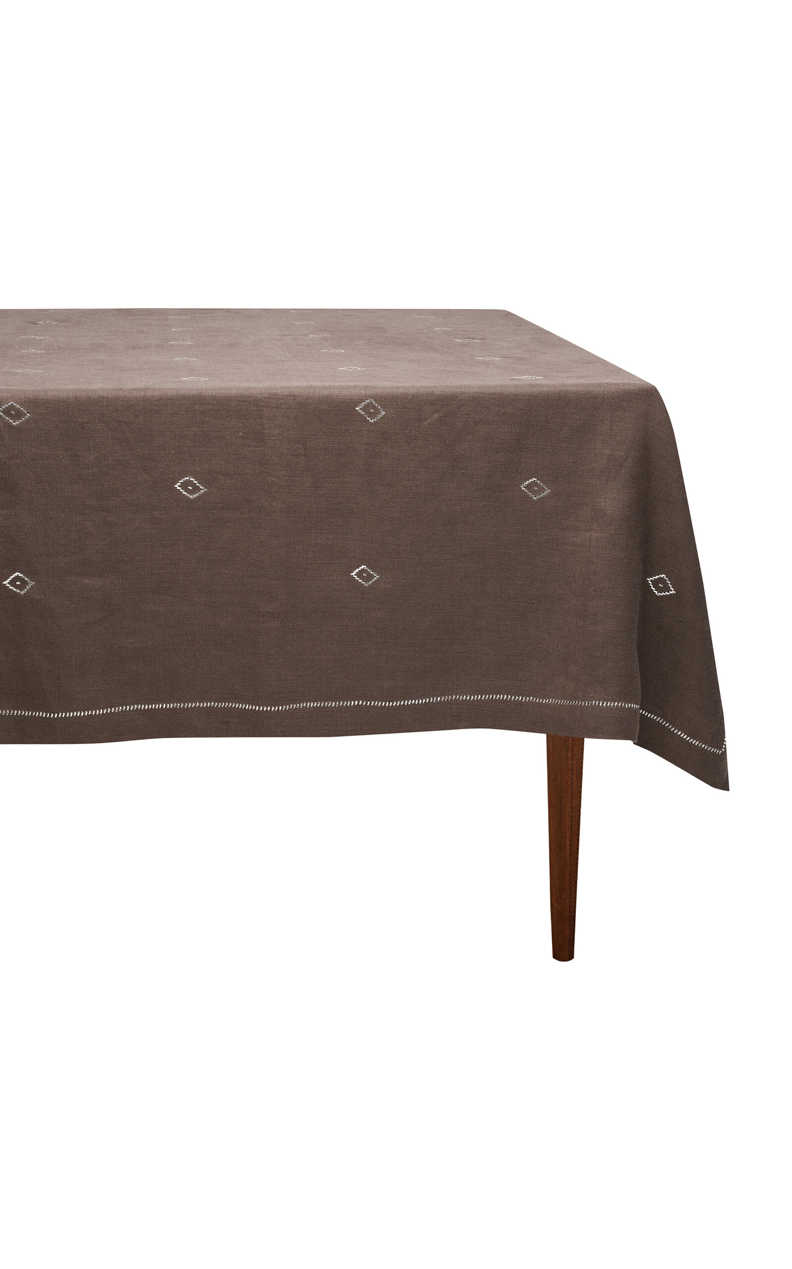 The Levant Shop The Artemis Tablecloth; Tobacco In Brown