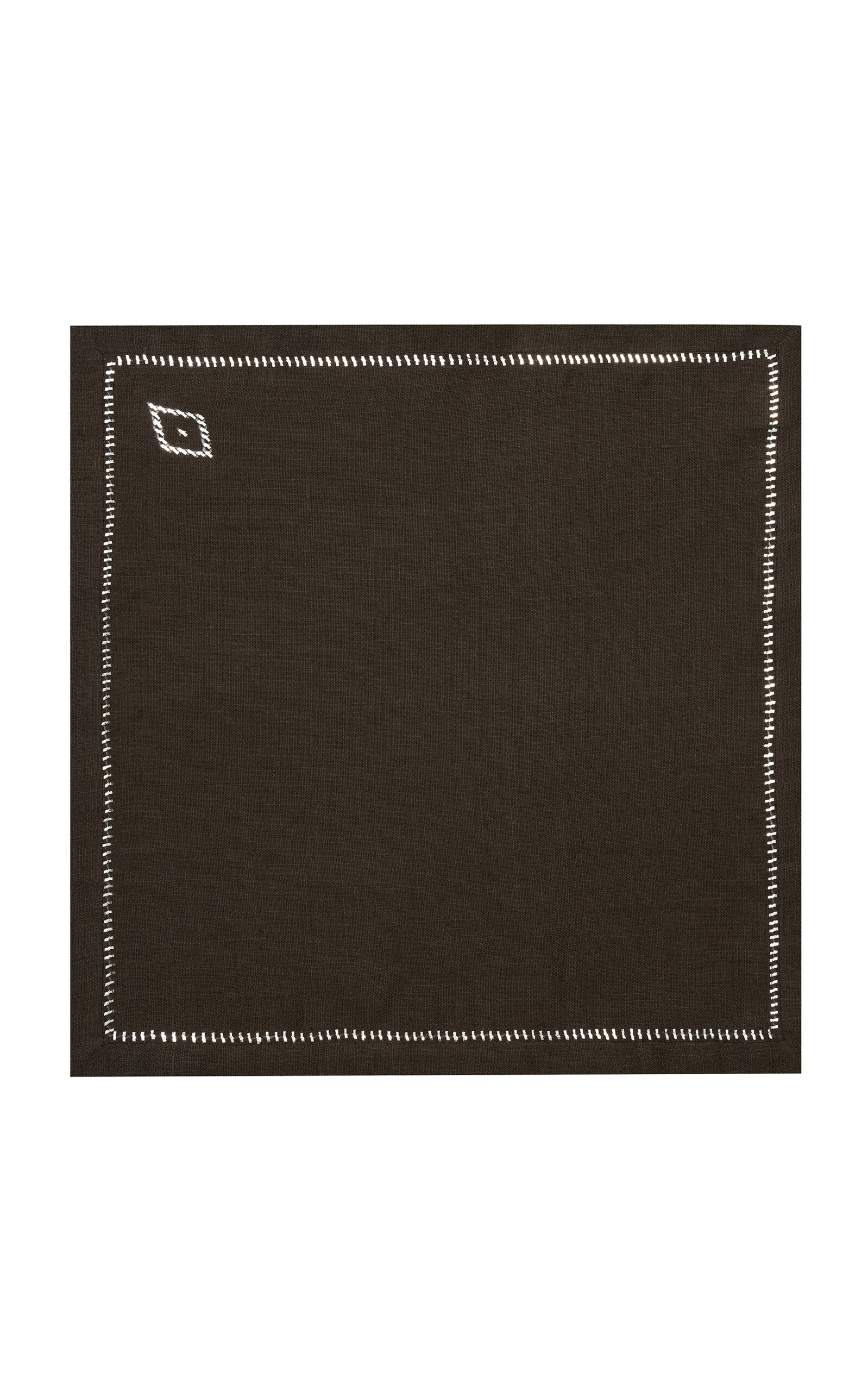 The Levant Shop The Artemis Napkin; Tobacco In Black