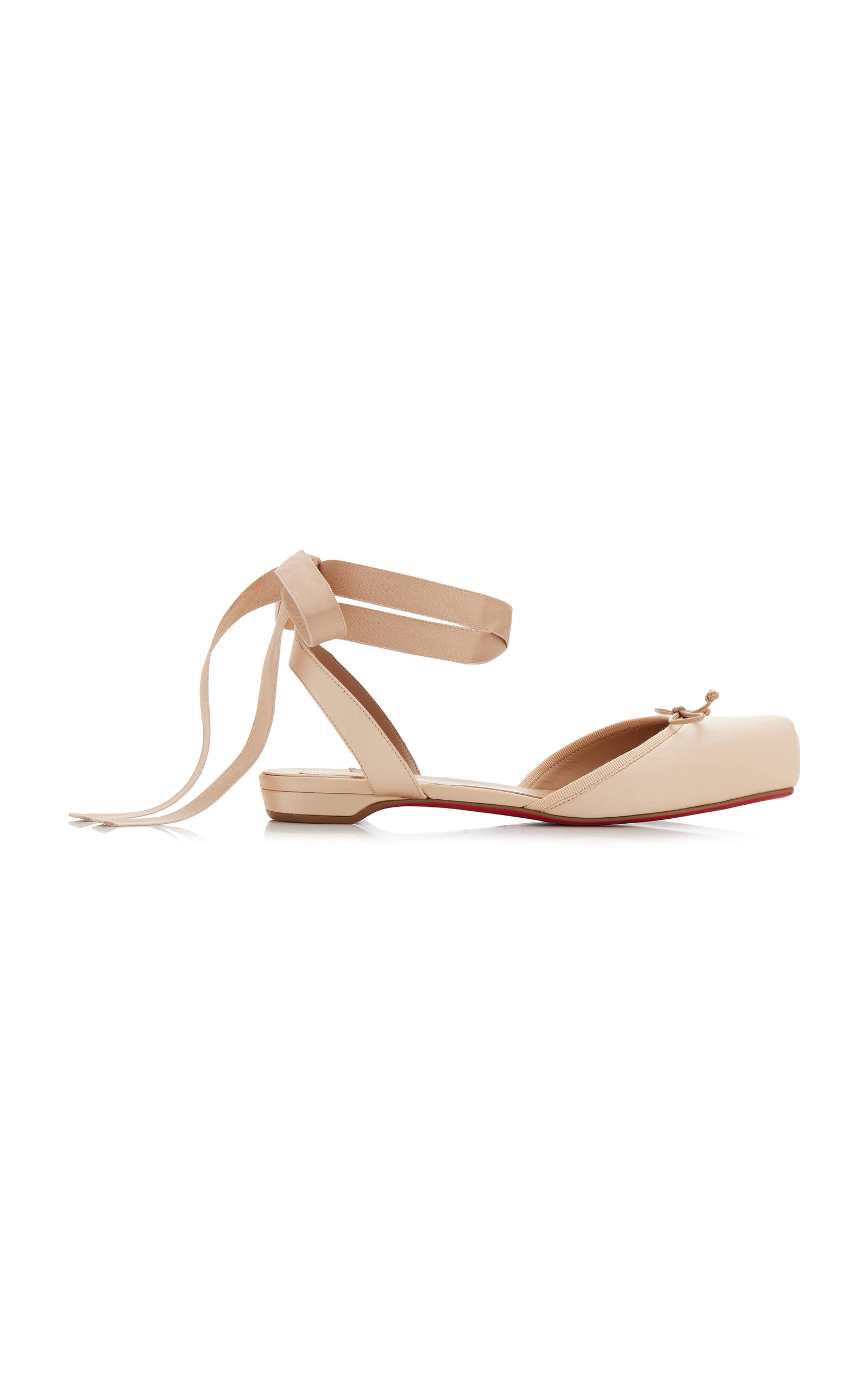 Christian Louboutin Cassia Lace-Up Satin Ballet Flats