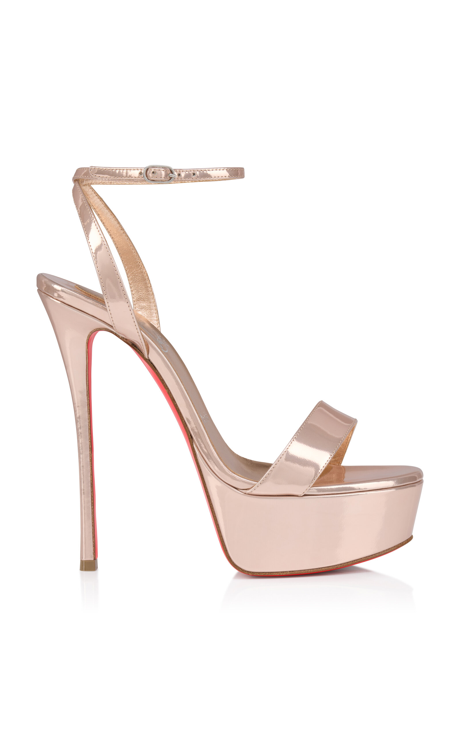 Loubi Queen Alta 150mm Metallic-Leather Platform Sandals