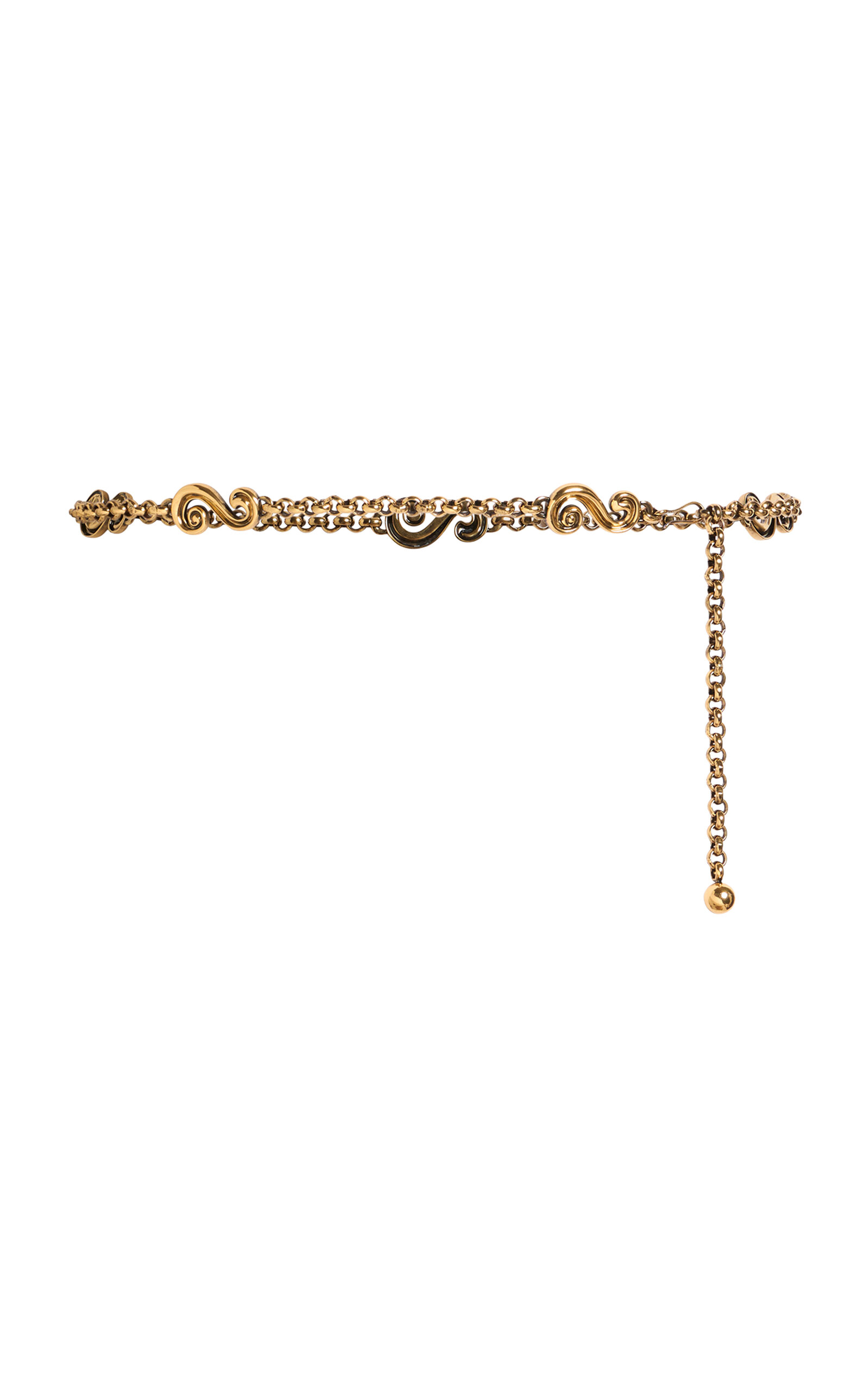 Etro Mini Paisley Chain Belt In Gold