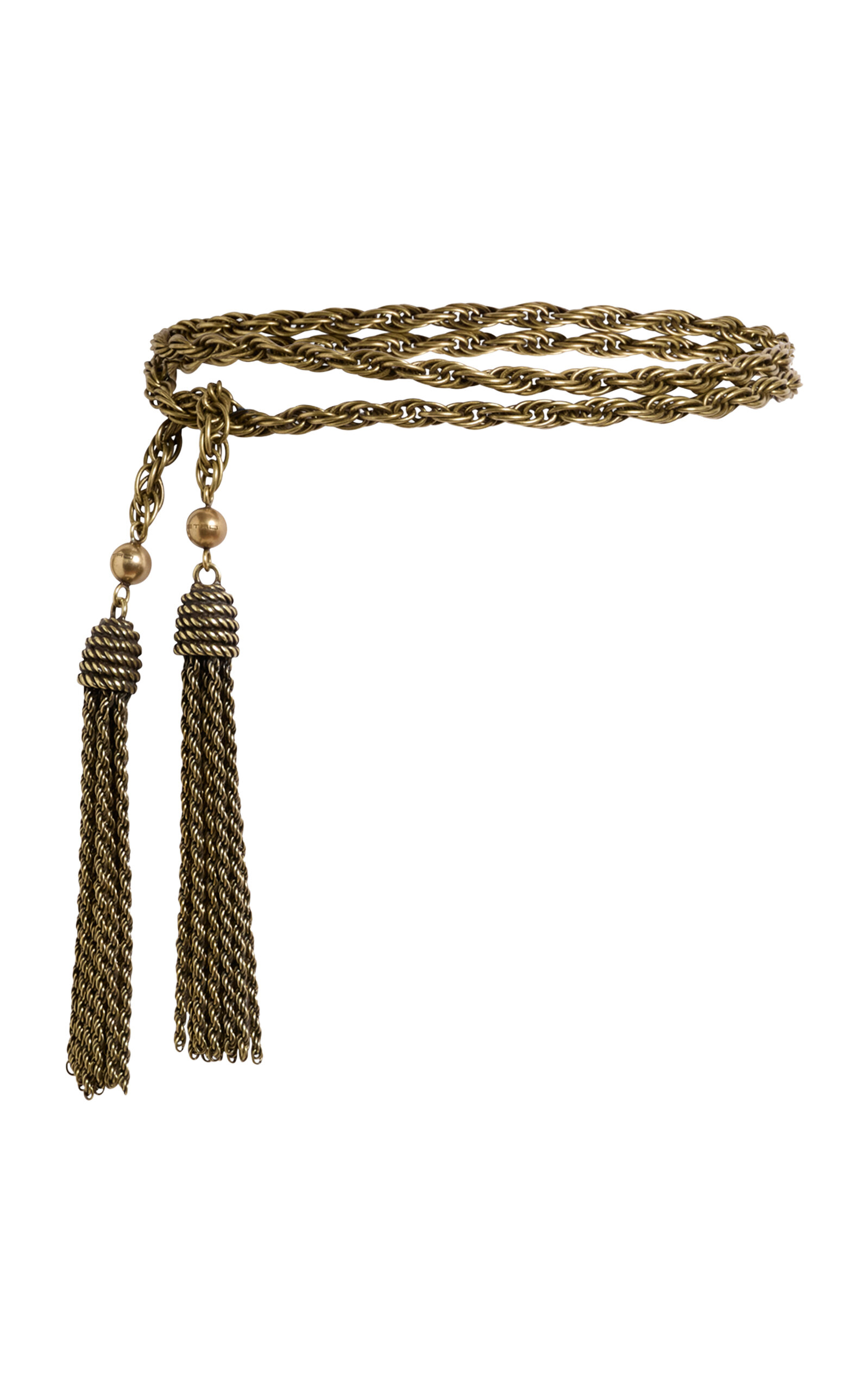 Etro Chain Belt With Metal Tassels In Gold