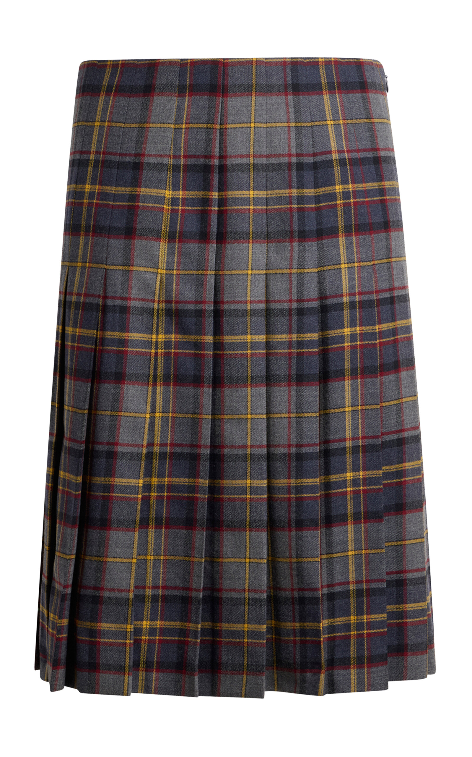 Etro Plaid Stretch-wool Knee-length Skirt In Multi
