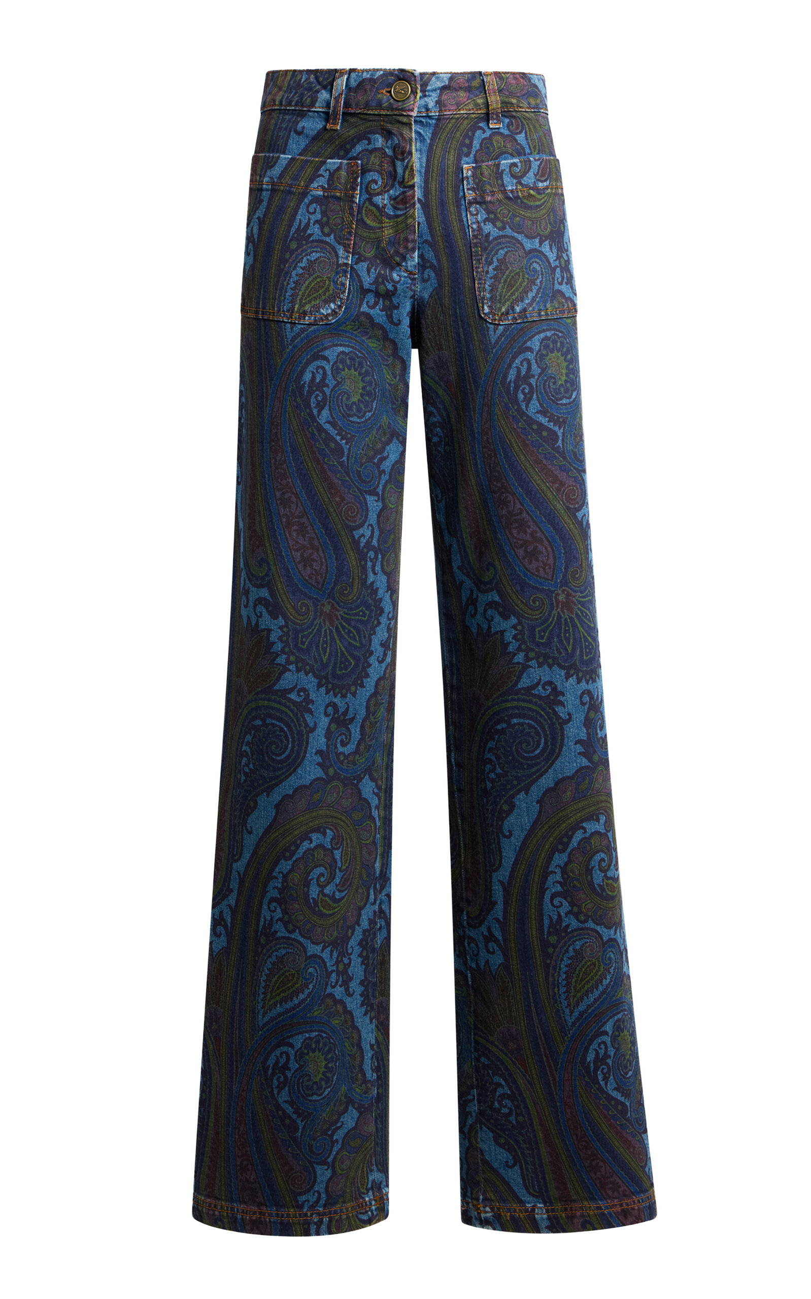 Etro Paisley Denim Wide-Leg Jeans - Moda Operandi