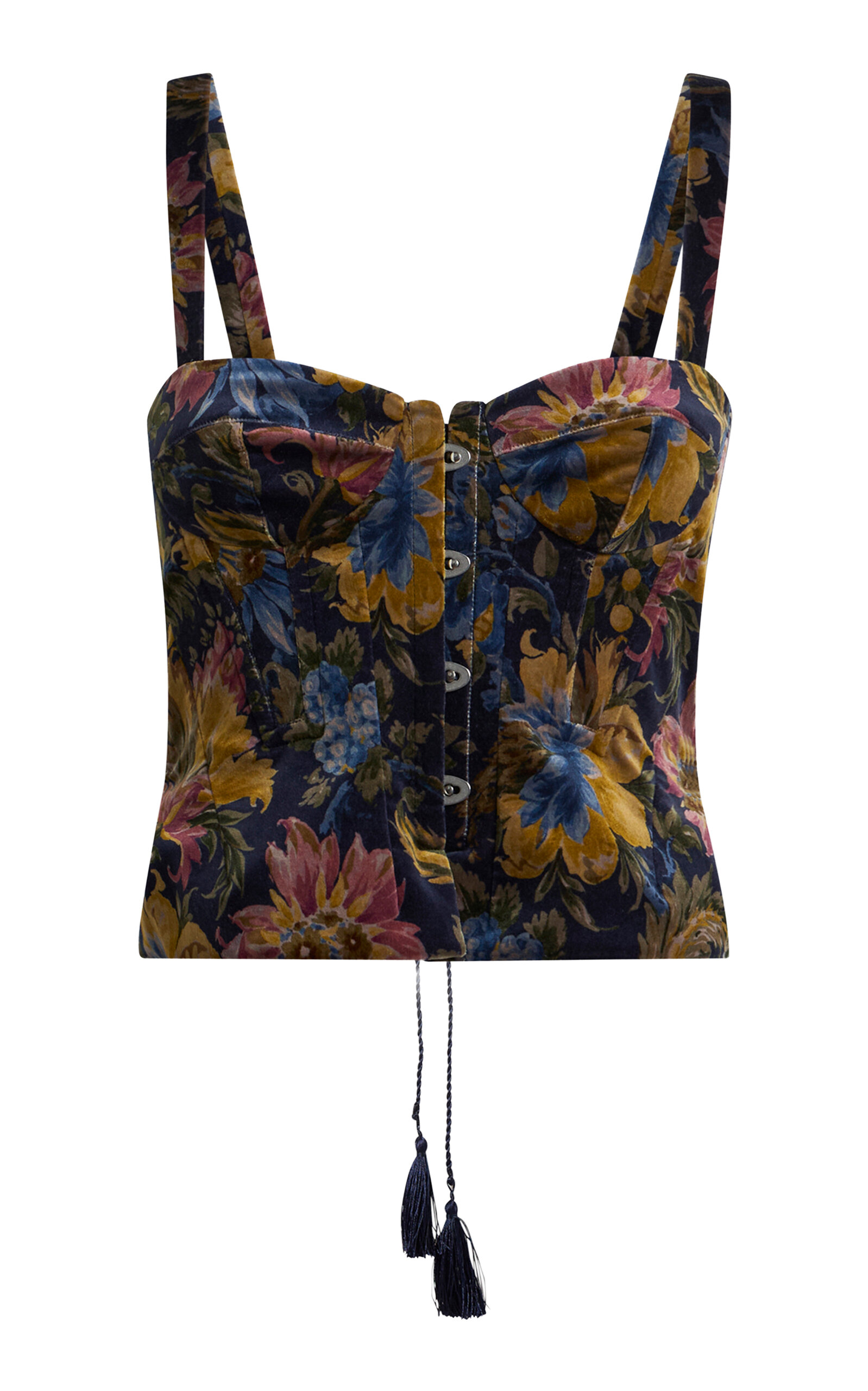 Etro Floral Velvet Top In Pink