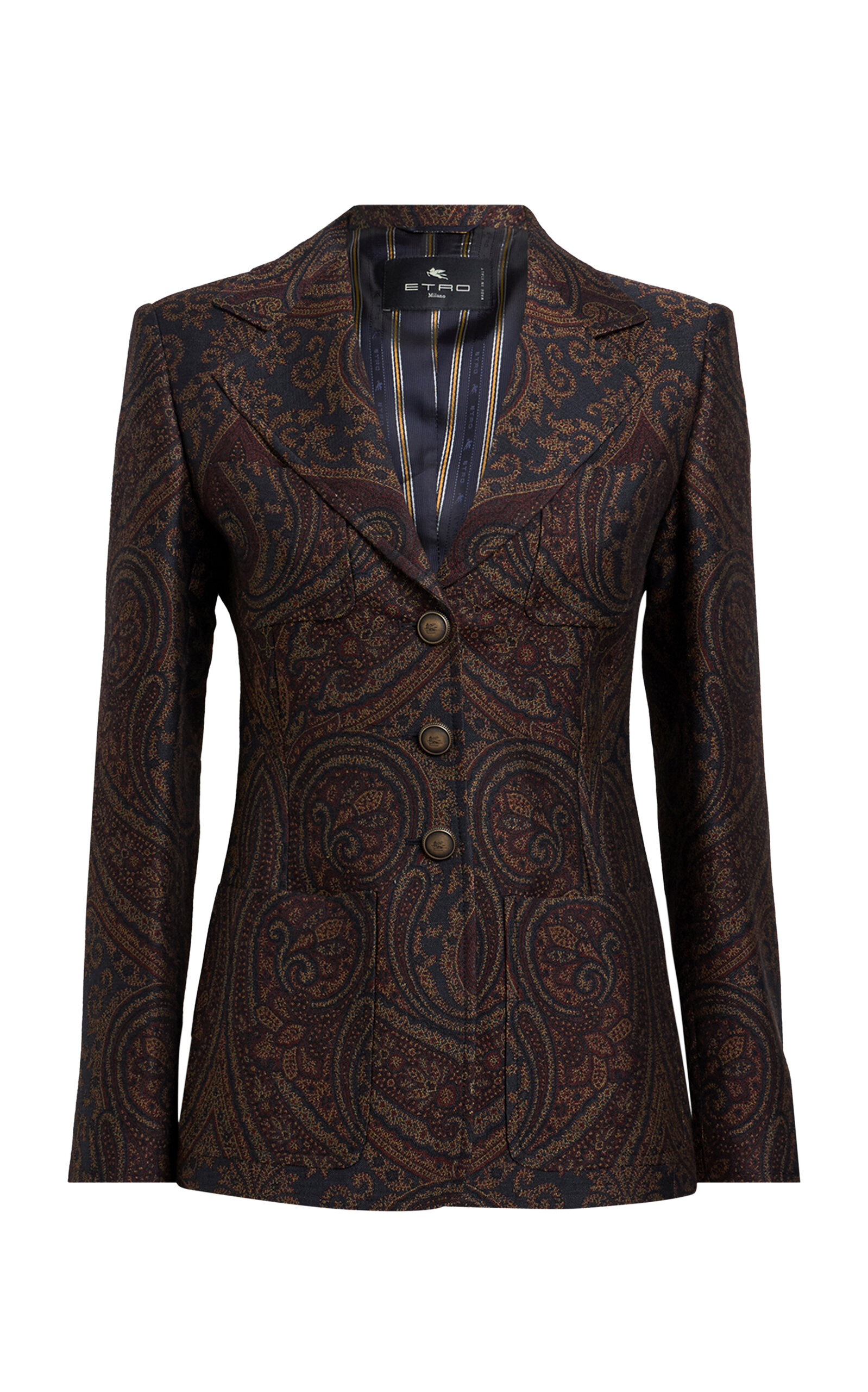 Etro Paisley Wool-blend Blazer In Multi