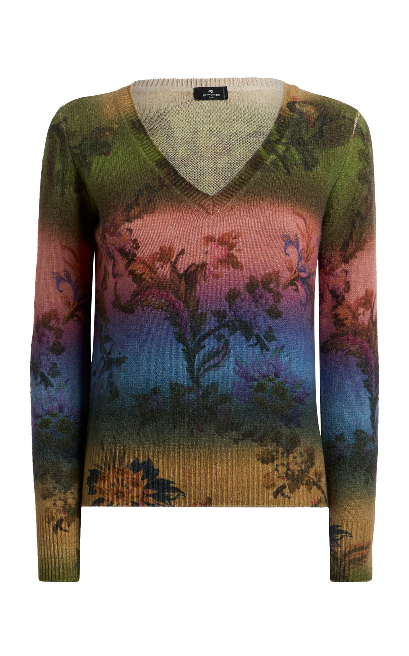 Etro Printed Wool Top In Multi