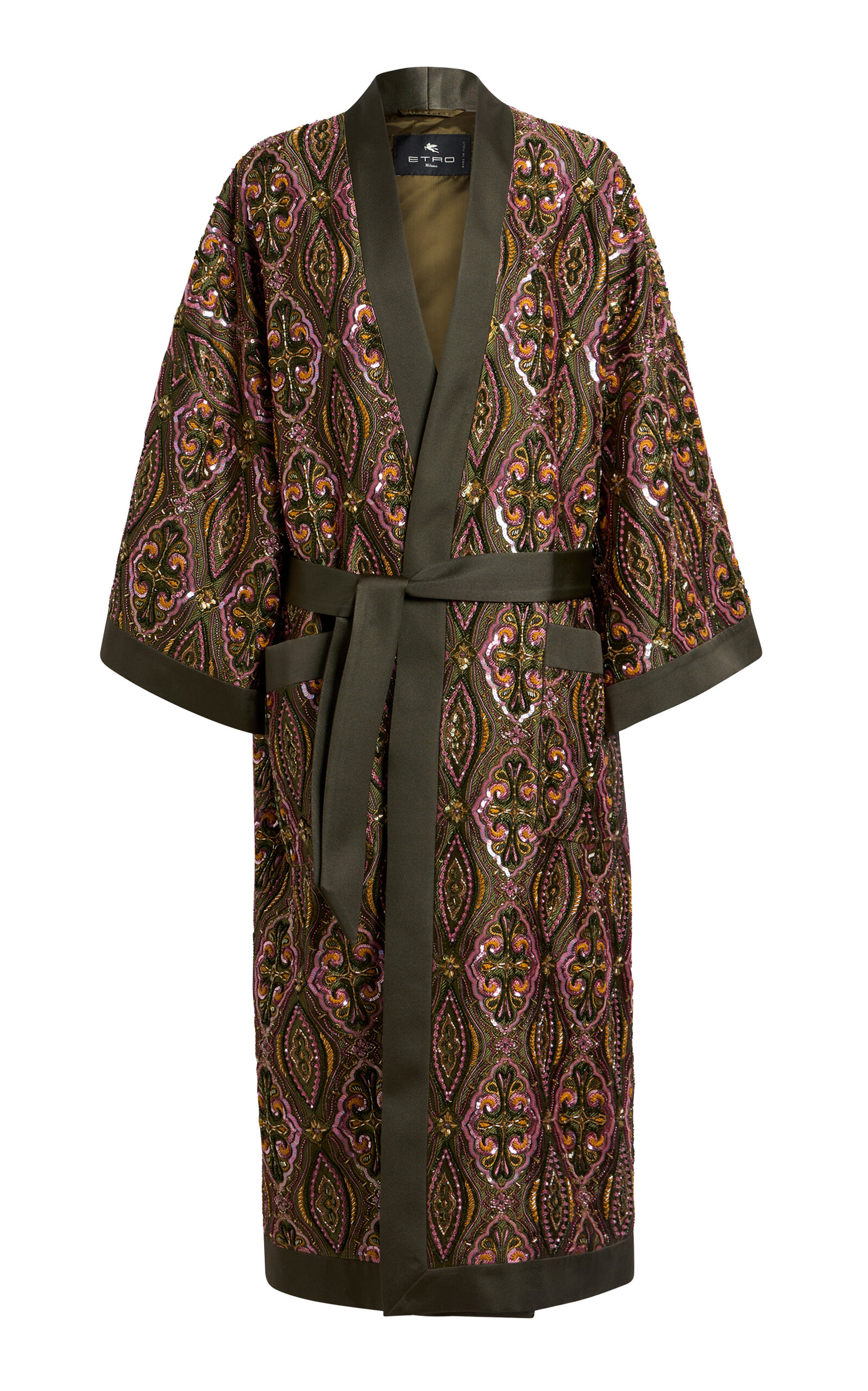 Etro Embellished Coat In Multi