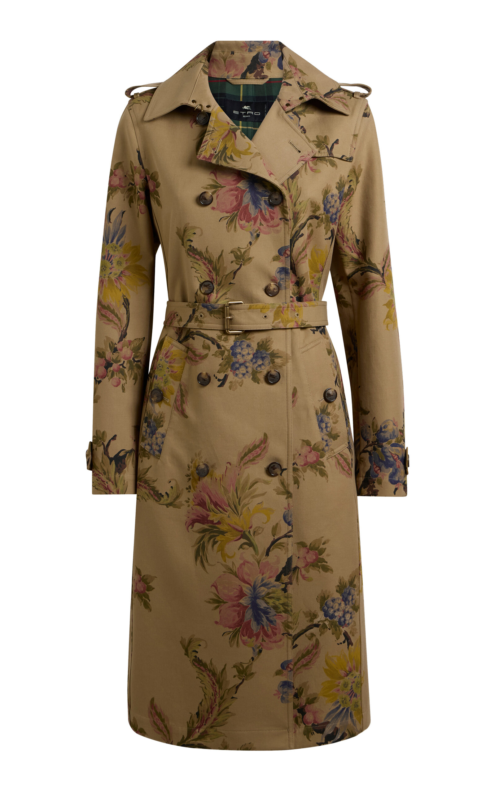Etro Floral Cotton-blend Coat In Pink