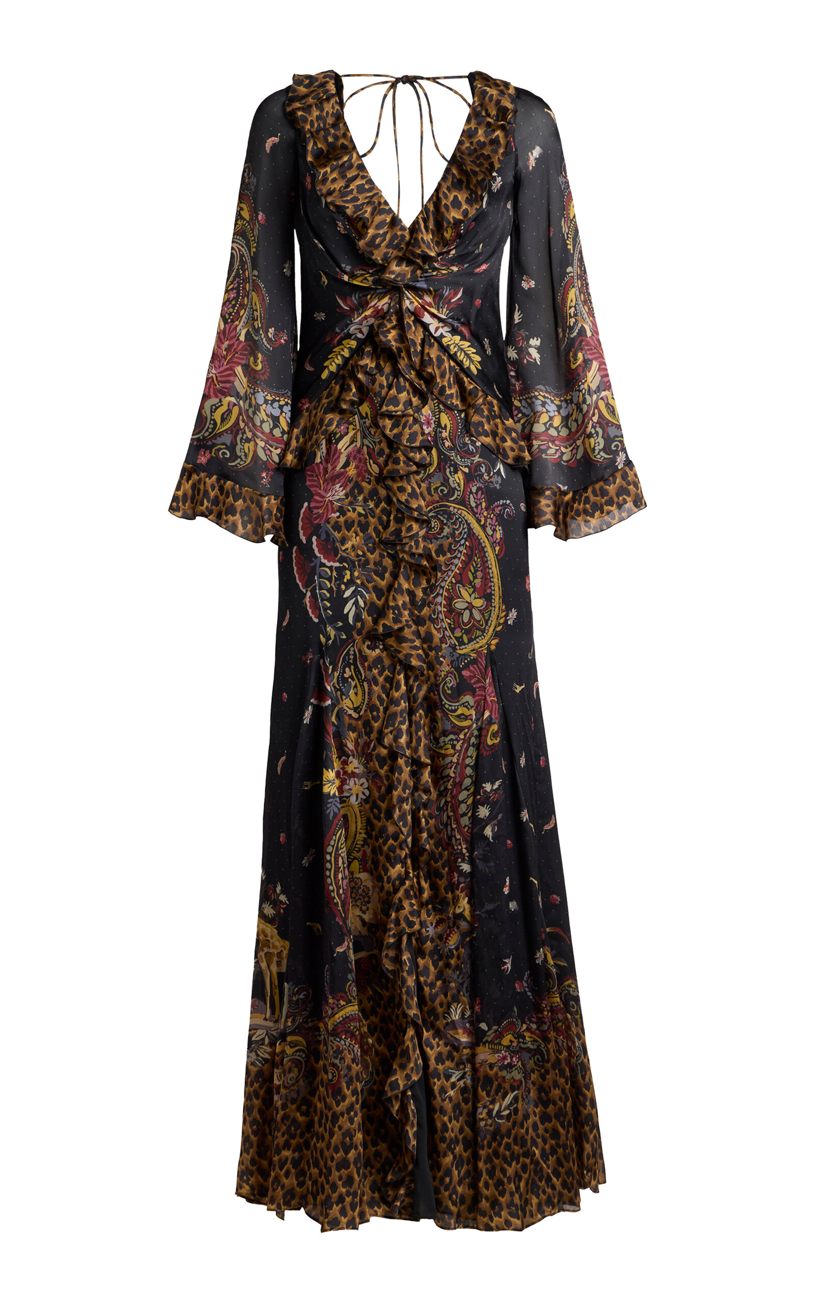 Etro Printed Silk Maxi Dress In Multi
