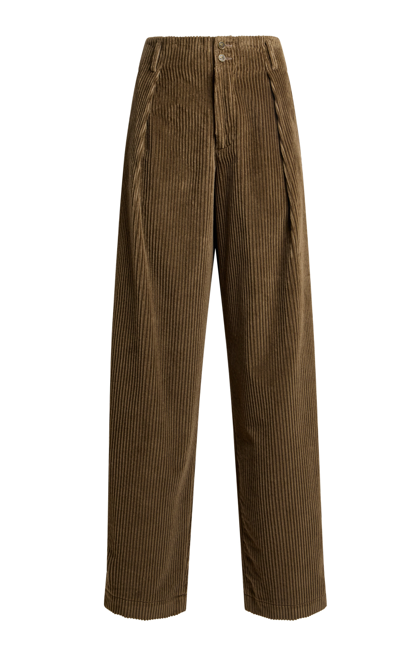Etro Mid-rise Cotton Straight-leg Pants In Brown