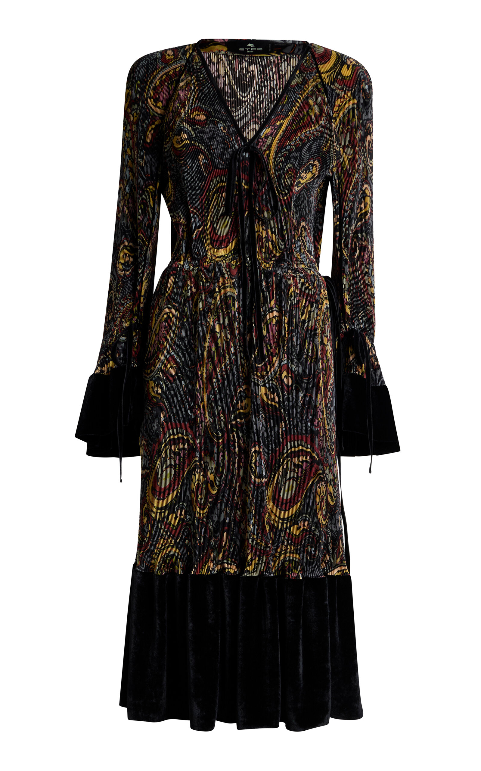 Etro Paisley-printed Midi Dress In Black