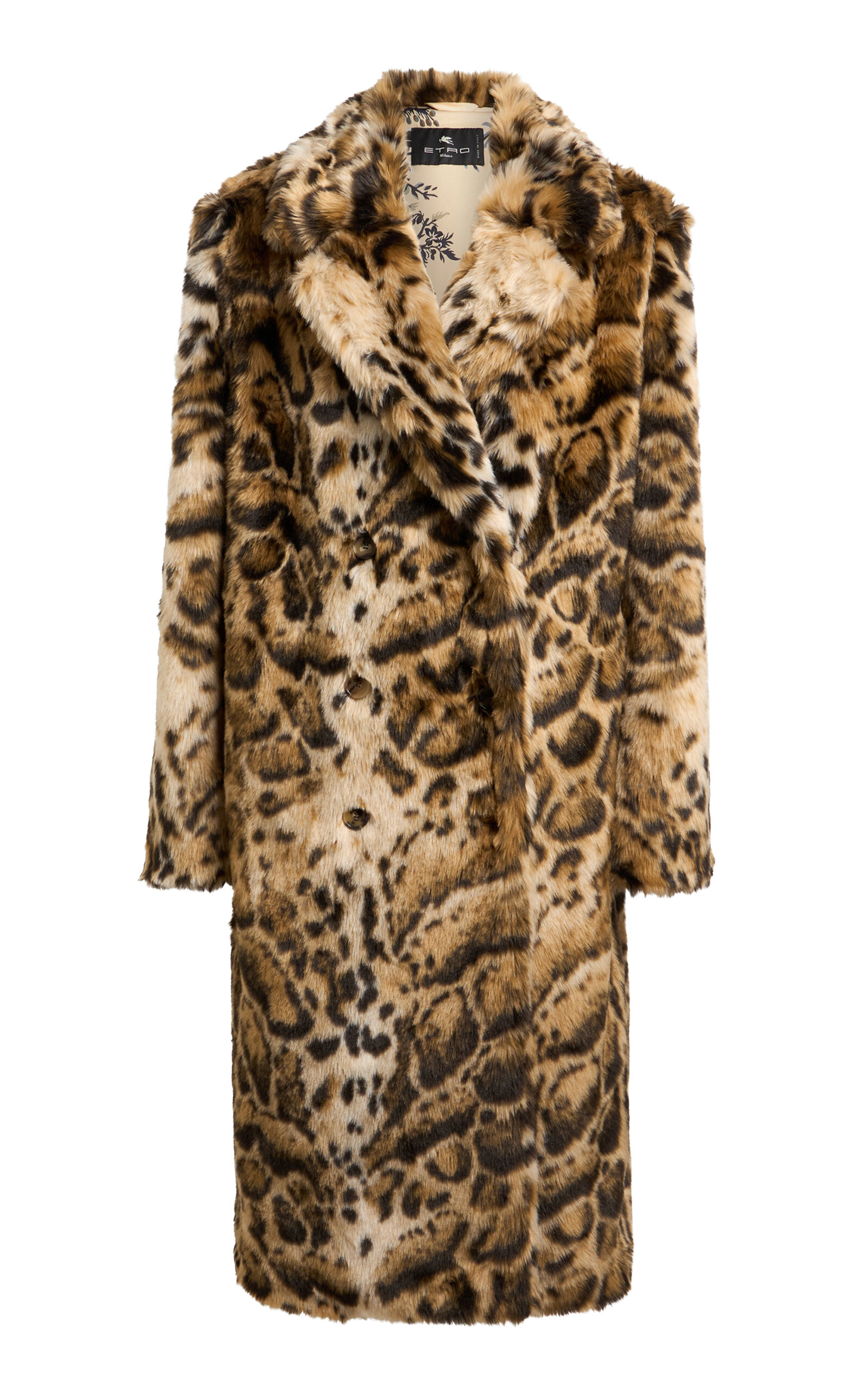 Etro Animal-Printed Faux Fur Coat