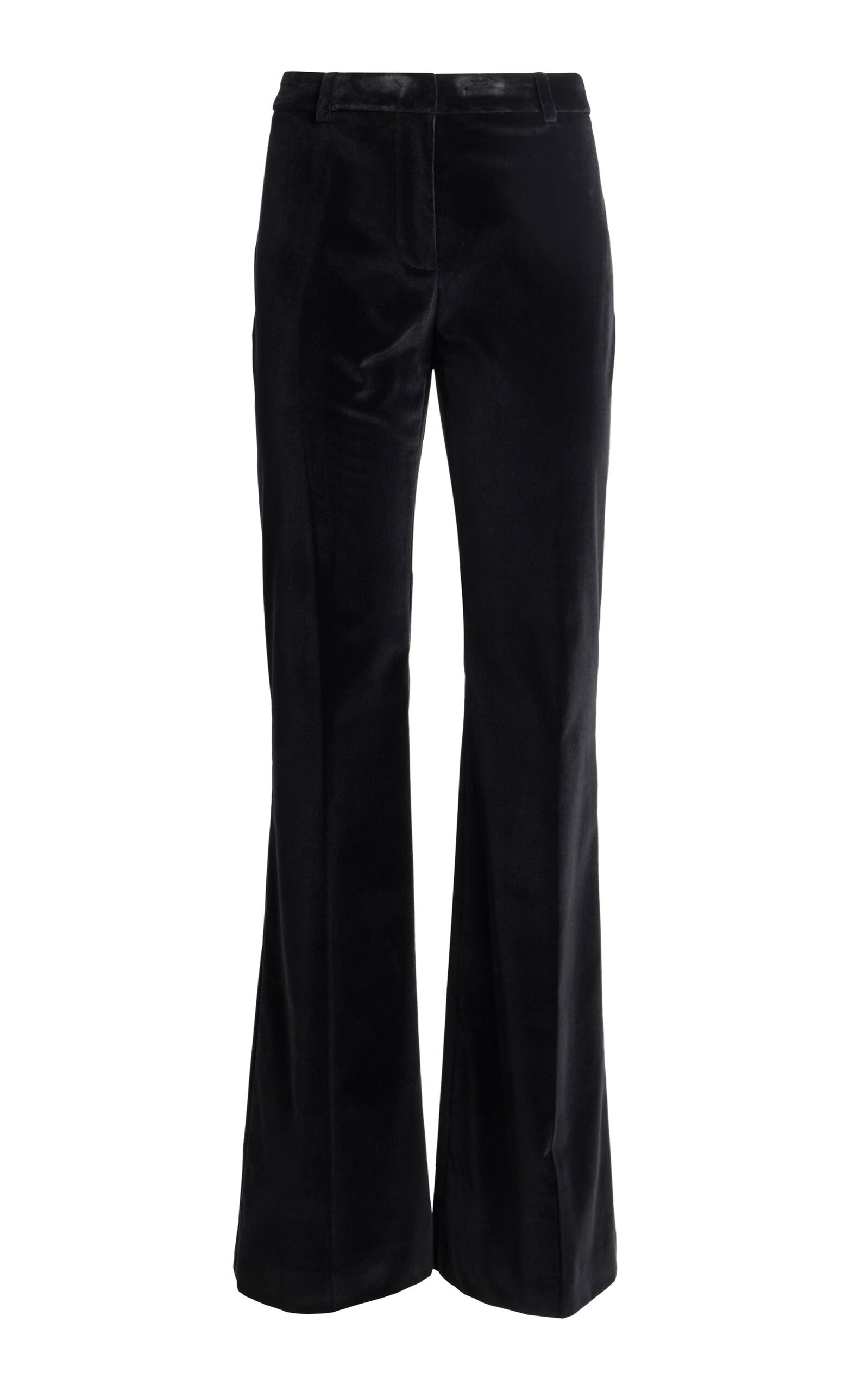 Etro Mid-rise Velvet Straight-leg Pants In Black