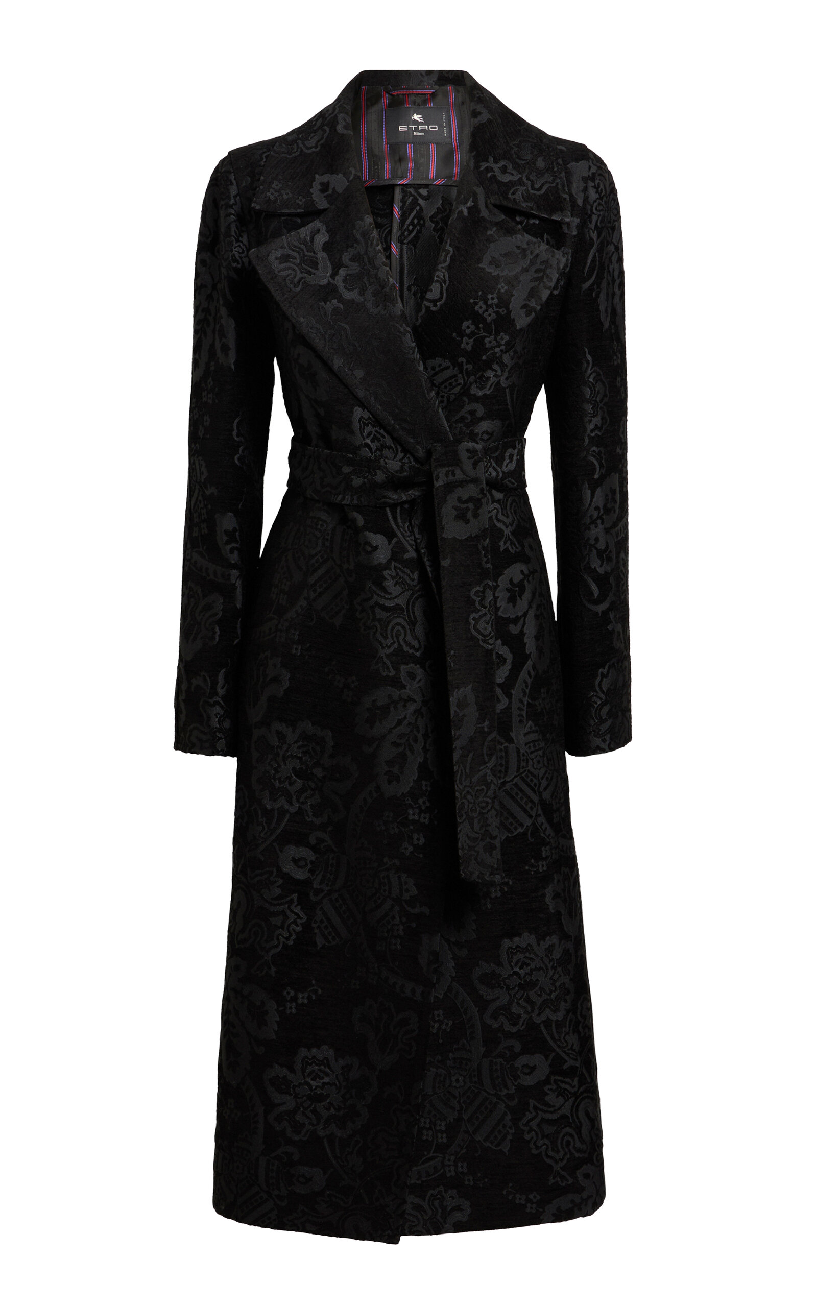 Etro Patterned Coat In Black