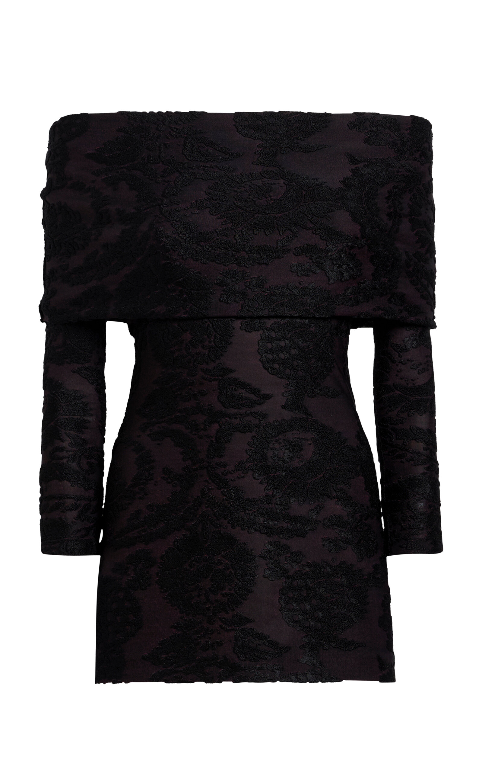 Etro - Flocked Stretch-Velvet Longline Top - Black - IT 38 - Moda Operandi