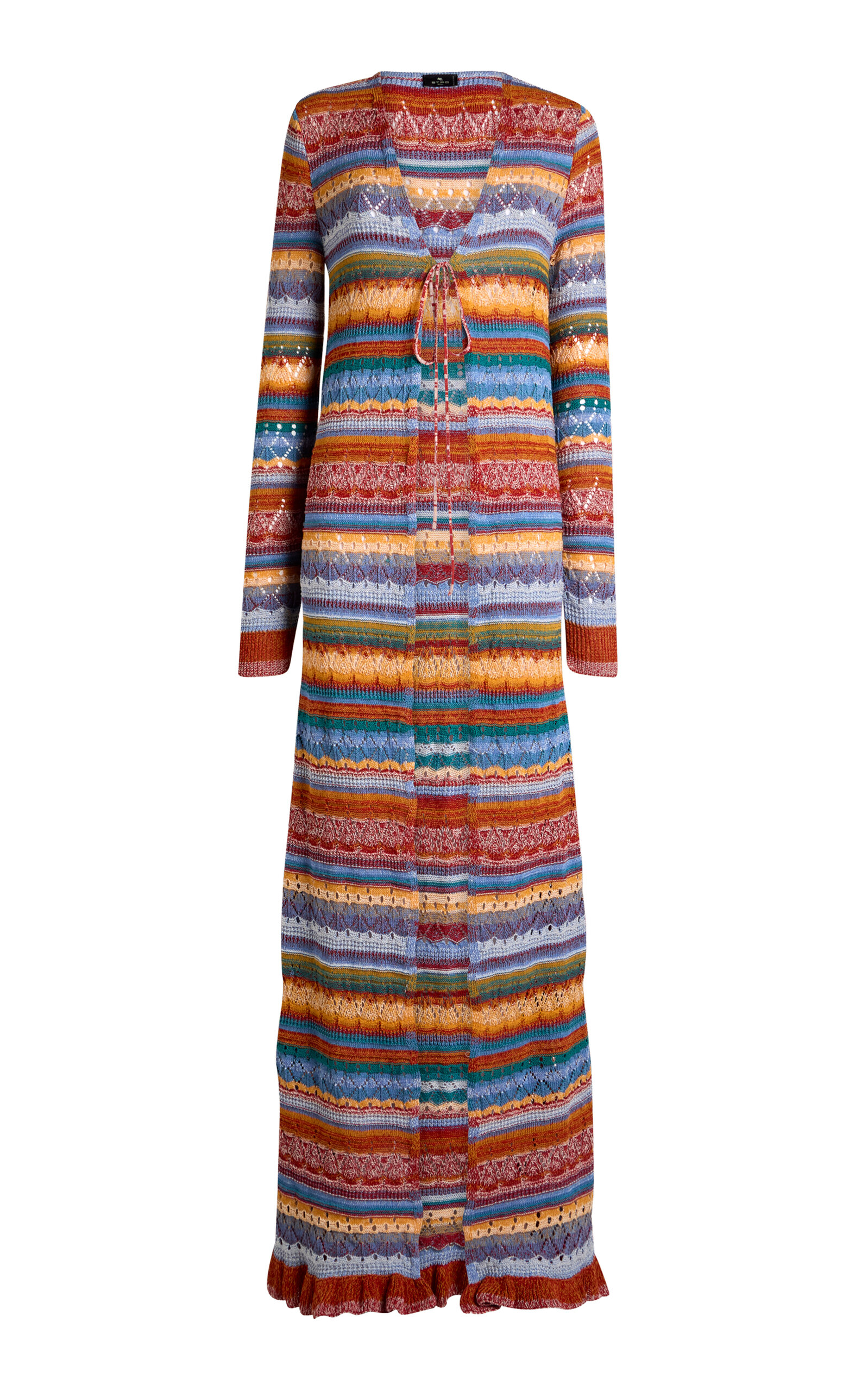 Etro Patterned Knit Cotton Top In Multi