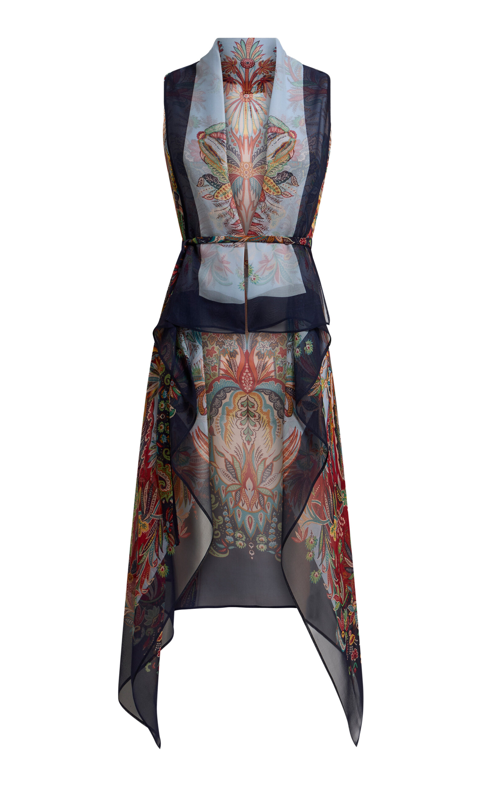 Etro Printed Silk Foulard Vest In Multi