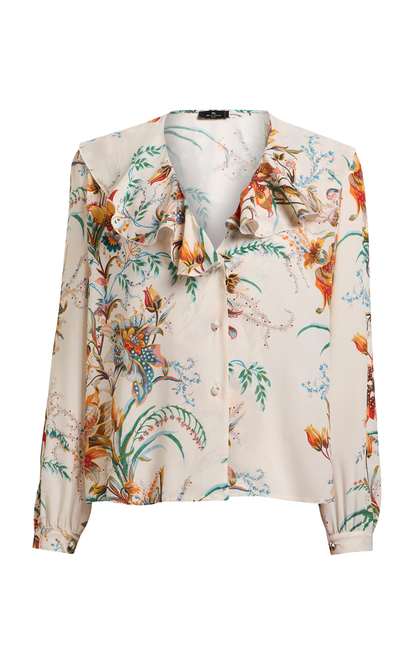 Etro Ruffled Printed Blouse In Animal Print