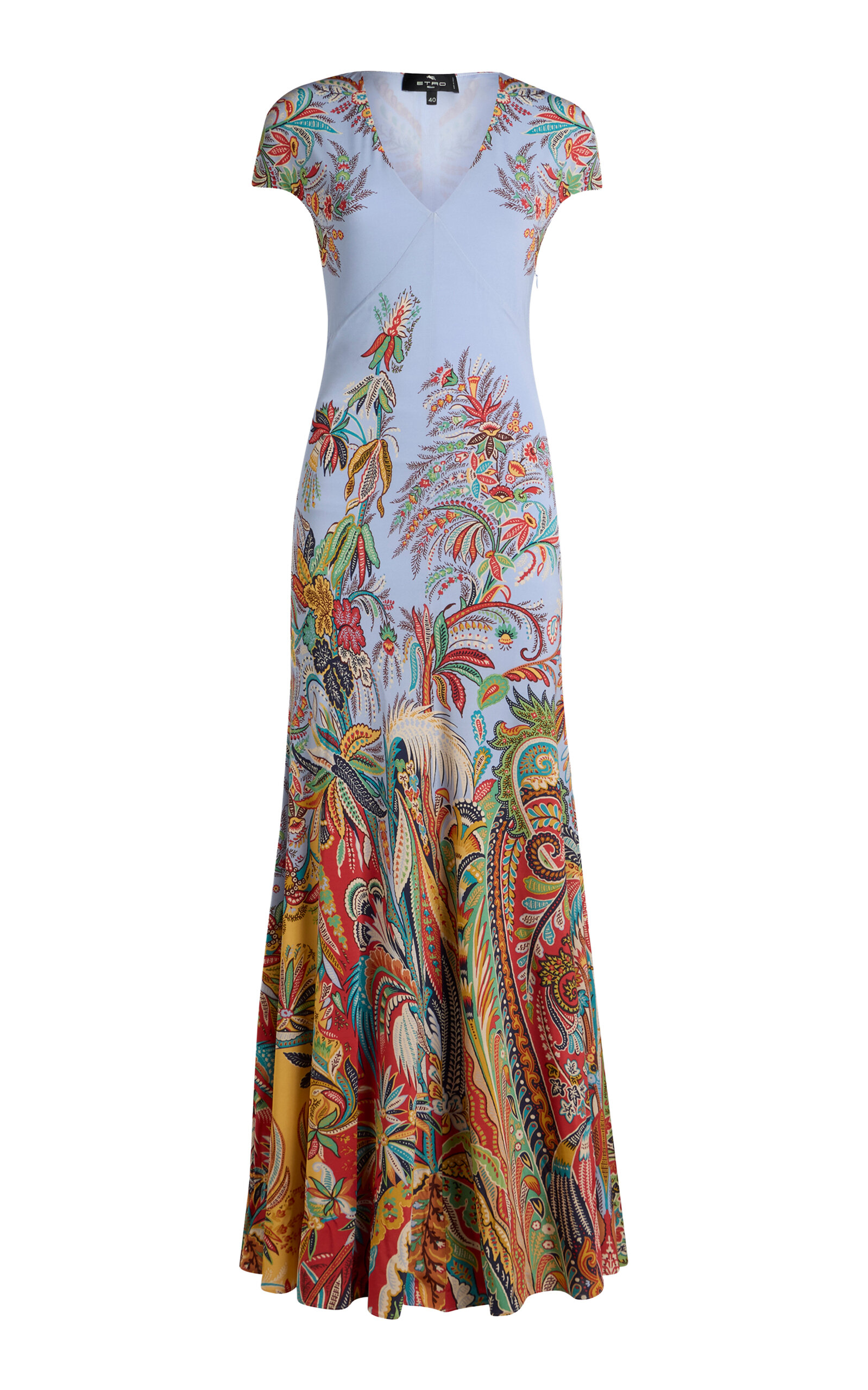 Etro Patterned V-neck Maxi Dress In Multi