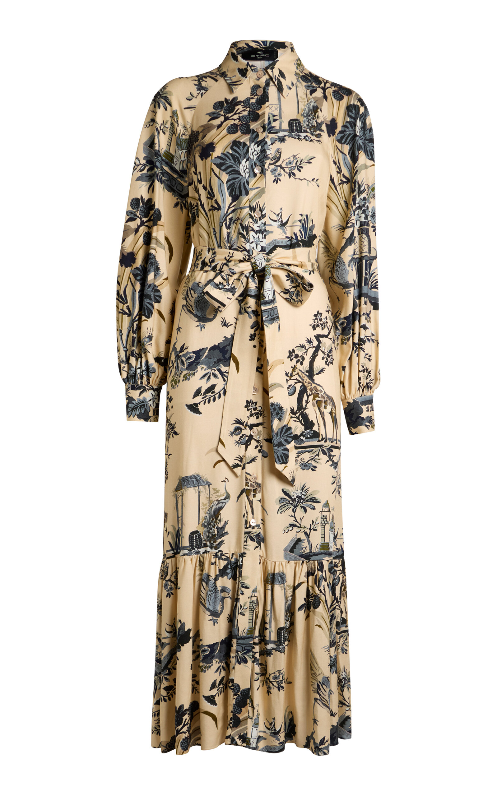 Etro Printed Belted Maxi Dress