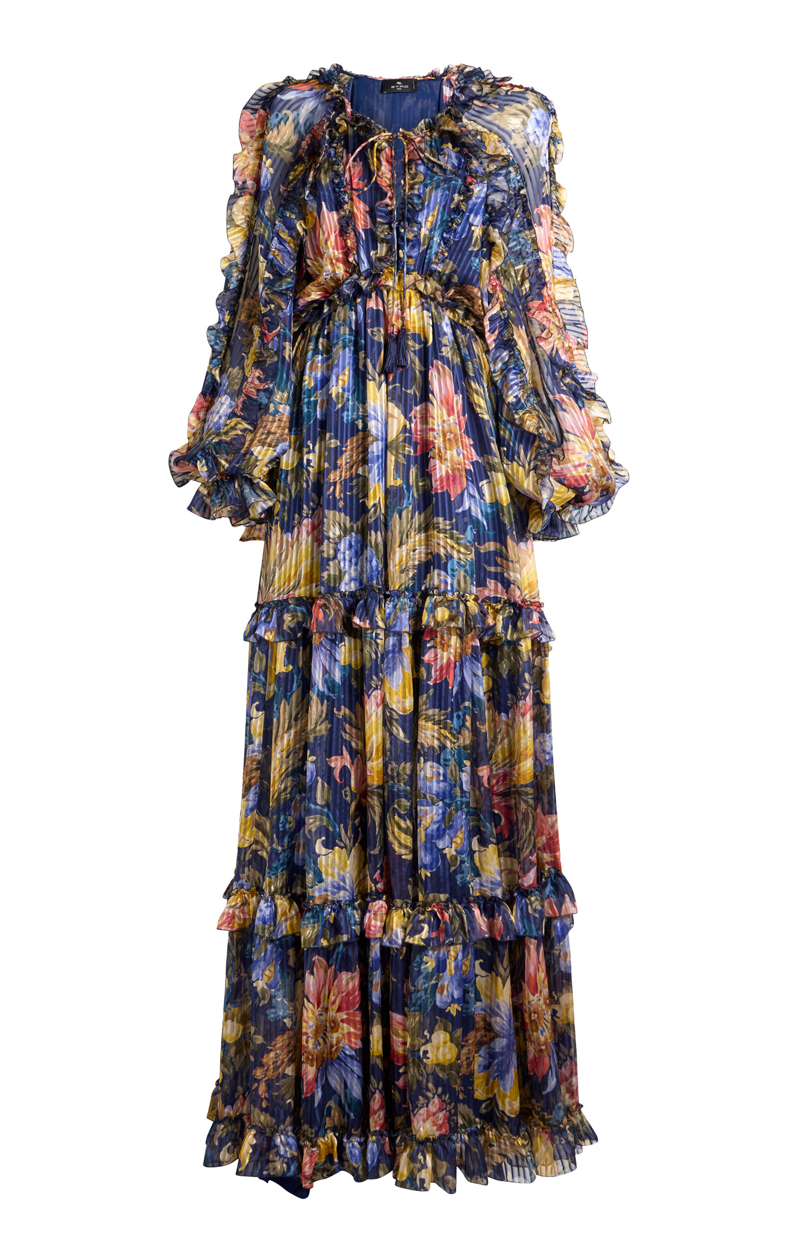 Etro Ruffled Printed Silk Gown