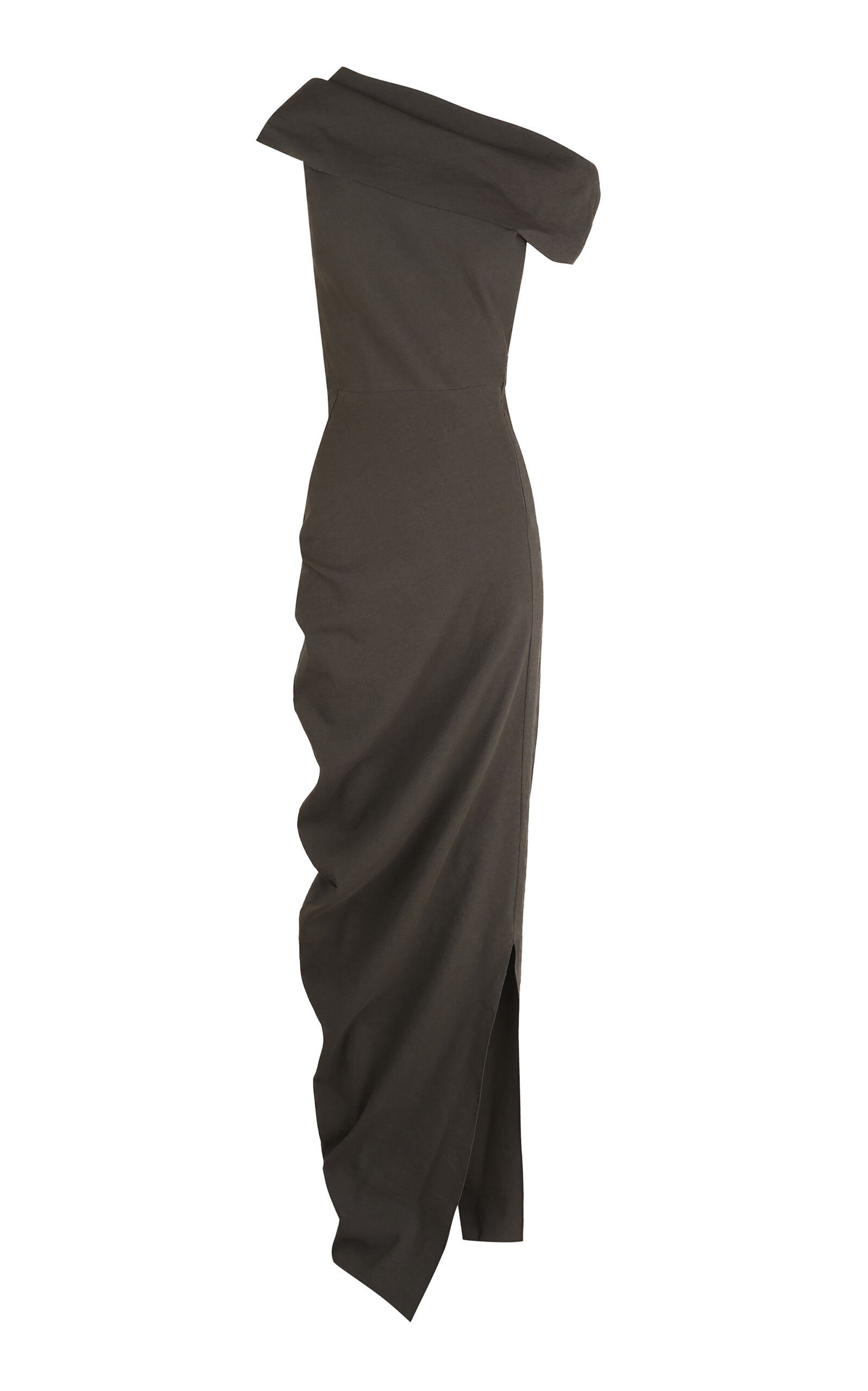 Cortana Arne Off-The-Shoulder Linen-Blend Midi Dress