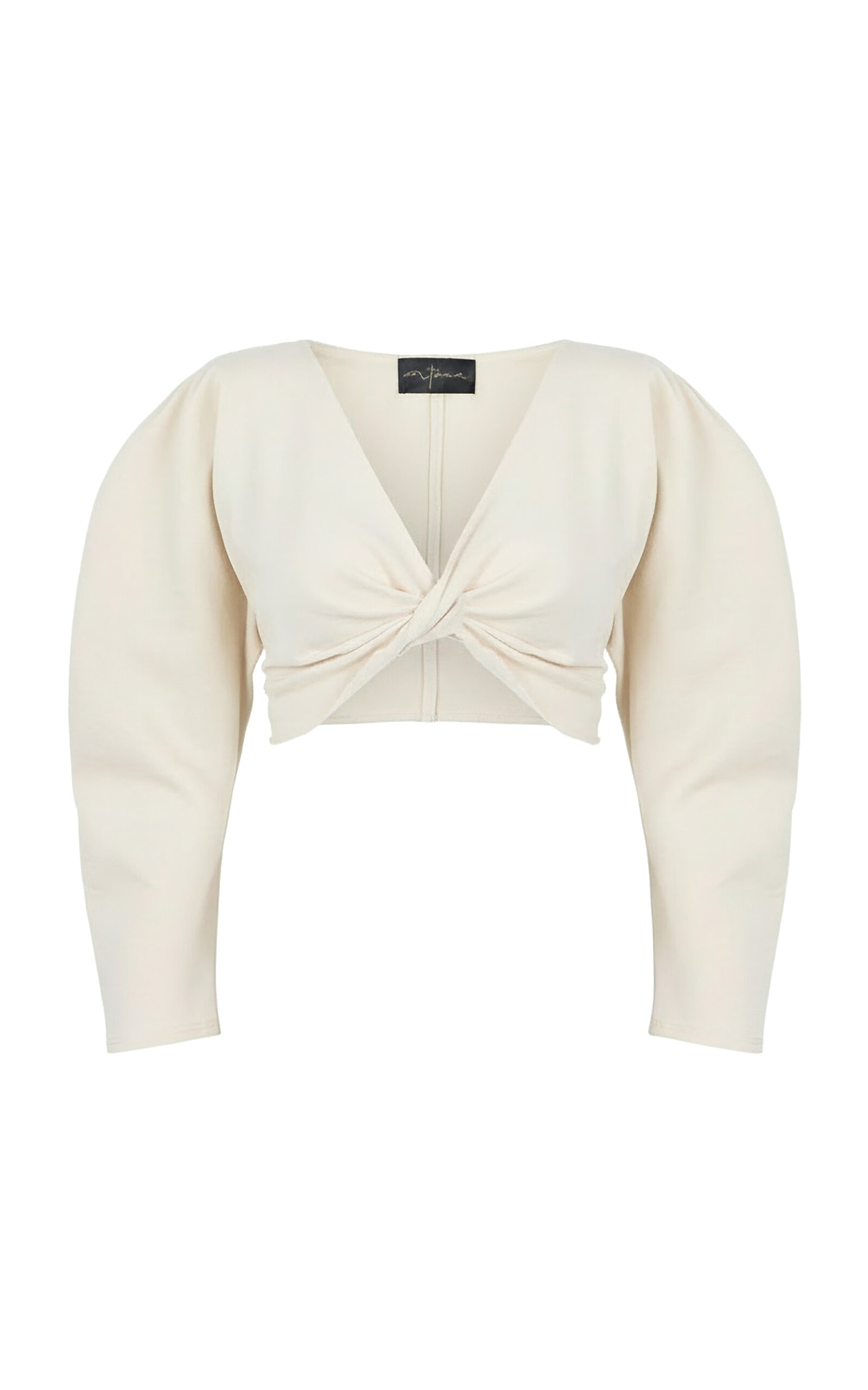 Cortana Ara Twist-Front Hemp-Blend Top