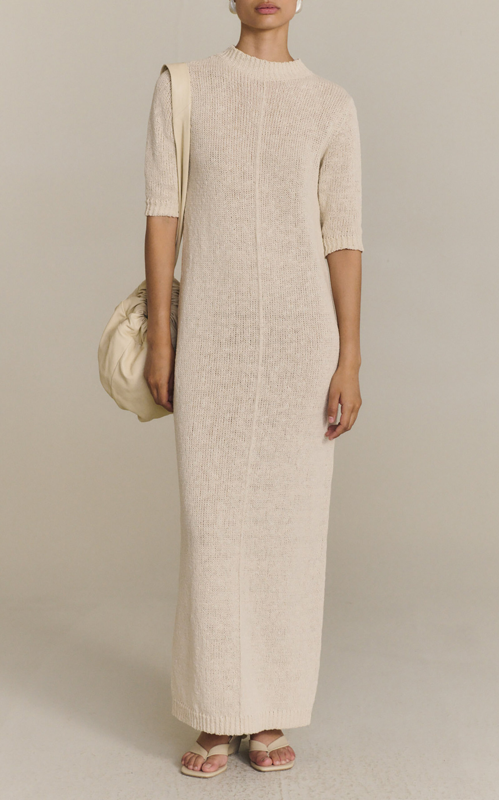 Cortana Sylvia Bateau-Neck Cotton-Blend Maxi Dress