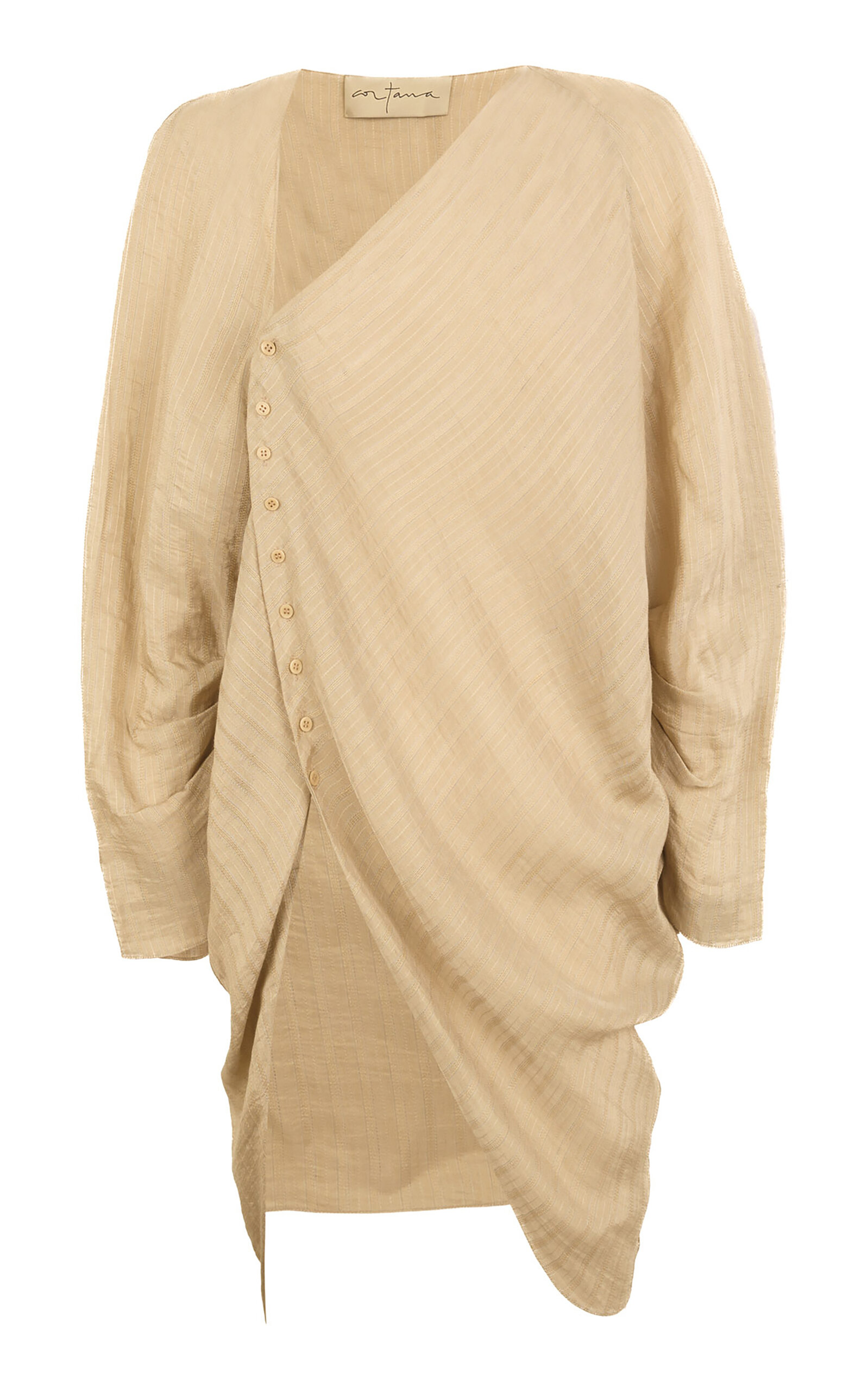 Cortana Eloise Asymmetric Linen-Blend Top