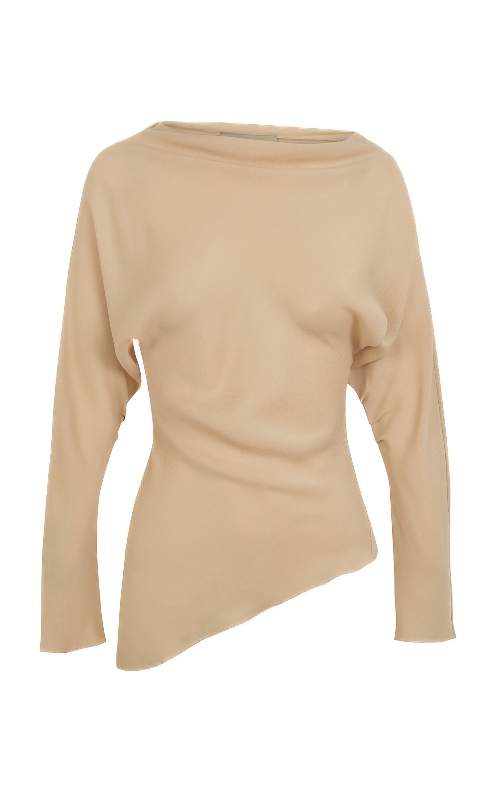 Cortana Isolde Asymmetric Silk-Crepe Top