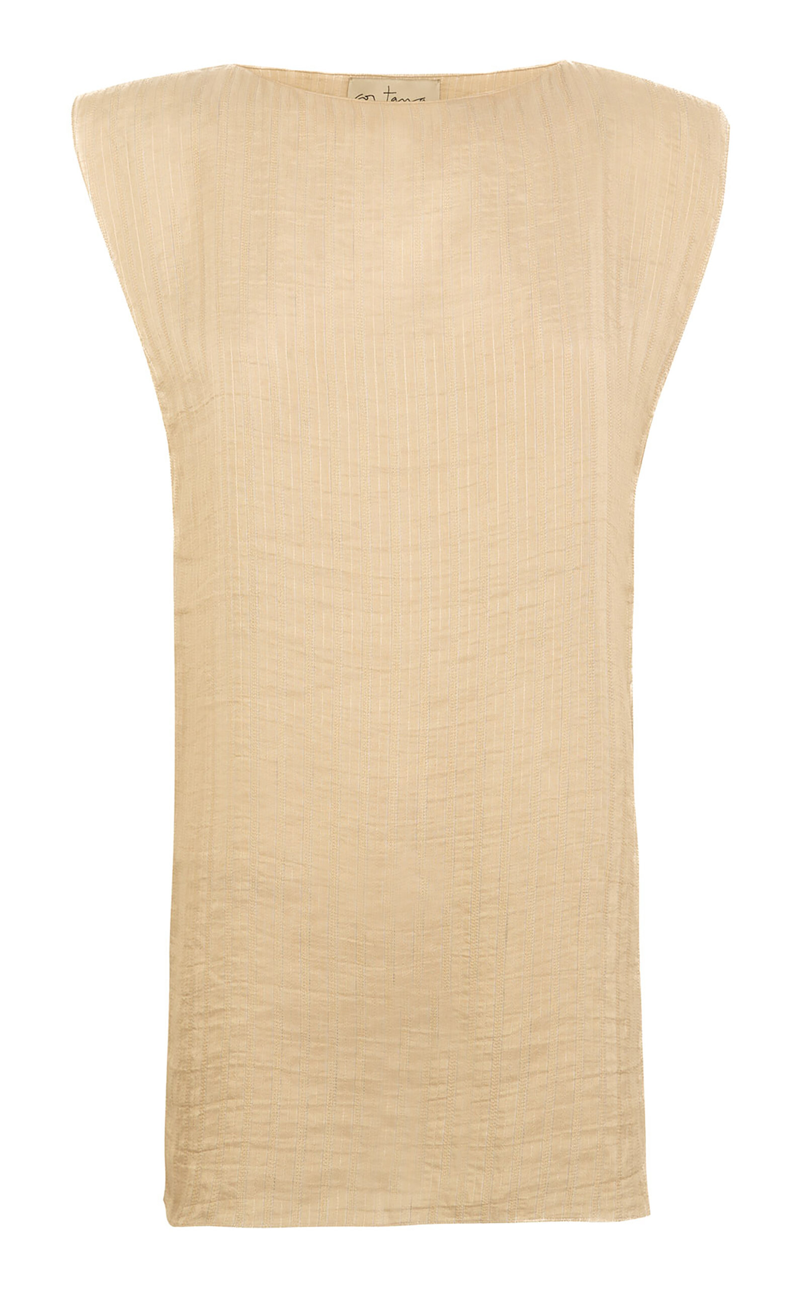 Cortana Ellis Striped Linen-Blend Top