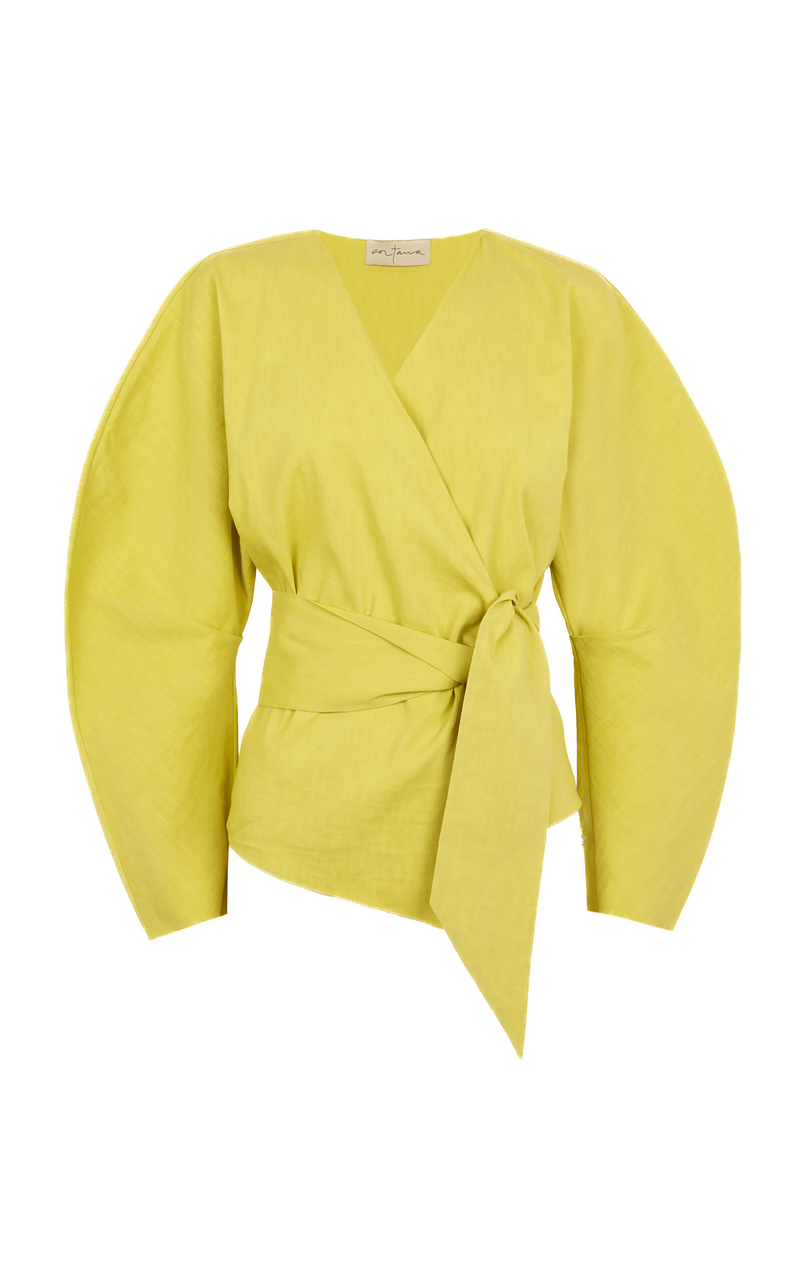 Cortana Brenna Wrap-Front Hemp-Blend Jacket - Women's Clothing